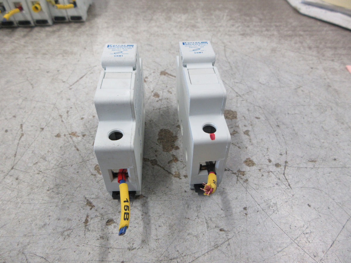 Ferraz Shawmut Ultrasafe Fuse Holder USM1 30A 800V 1P *Lot of 2* Used