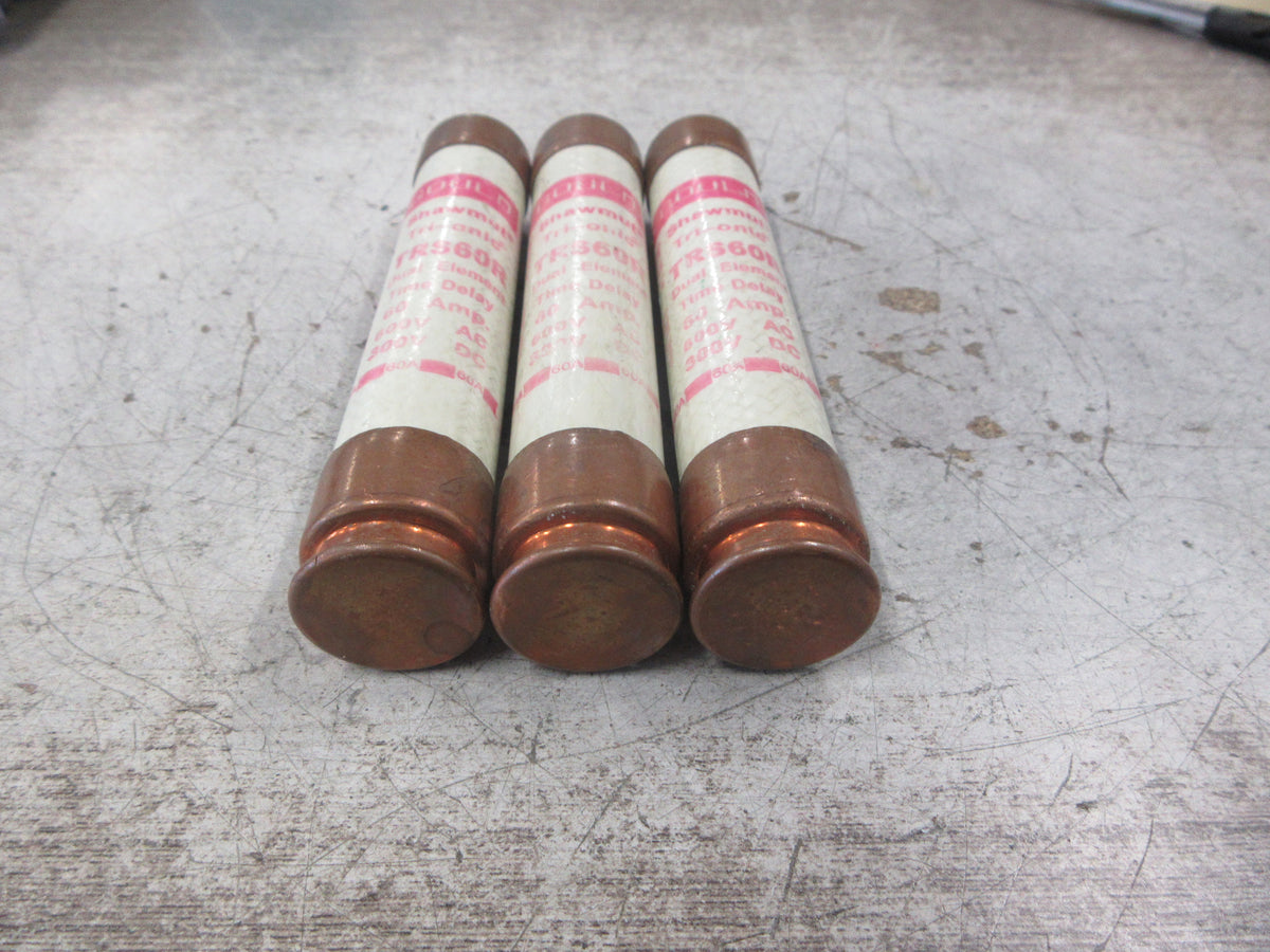 Gould Shawmut Tri-onic Fuse TRS60R 60A 600V *Lot of 3* Used