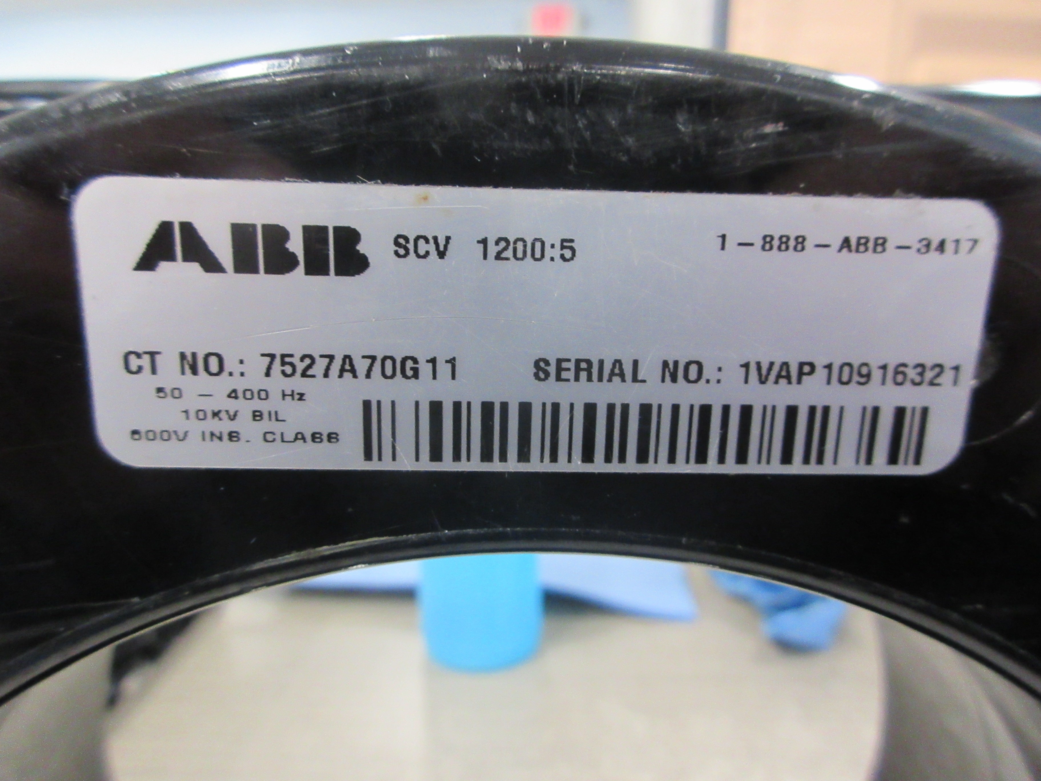 ABB SCV Current Transformer 7527A70G11 Ratio 1200:5A 600V 50-400Hz 10kV BIL