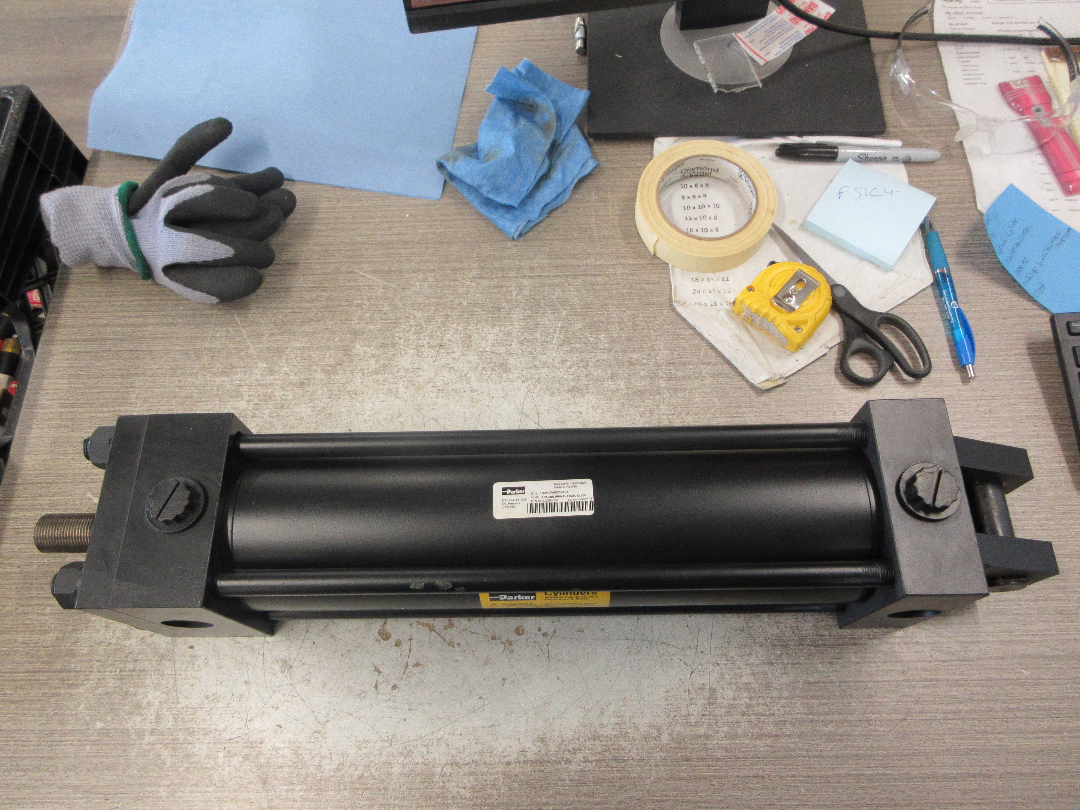 Parker Hydraulic Cylinder 1H2H0A00259503 3000PSI Used