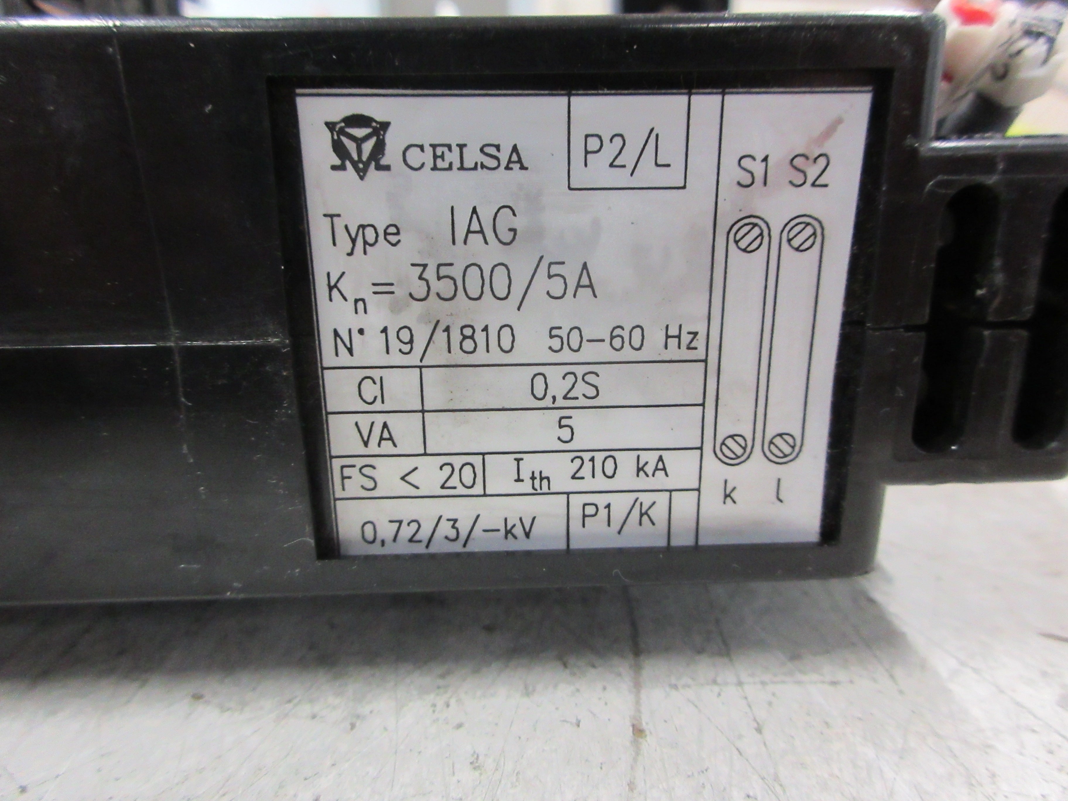 Celsa Type IAG Current Transformer P2/L Ratio 3500:5A 50-60Hz 5VA Used