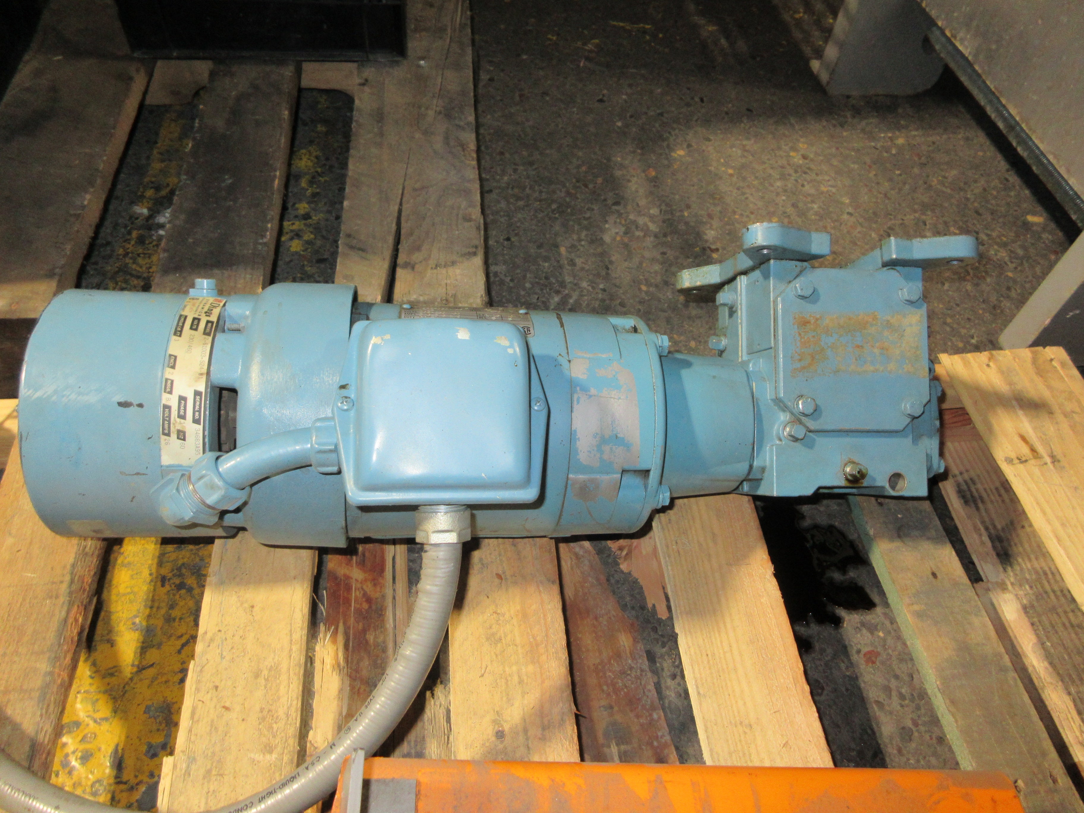 Electra-Gear Gearmotor W/Brake CBK75BCF1Y0001 / ABC21C525N/F 3/4HP Used