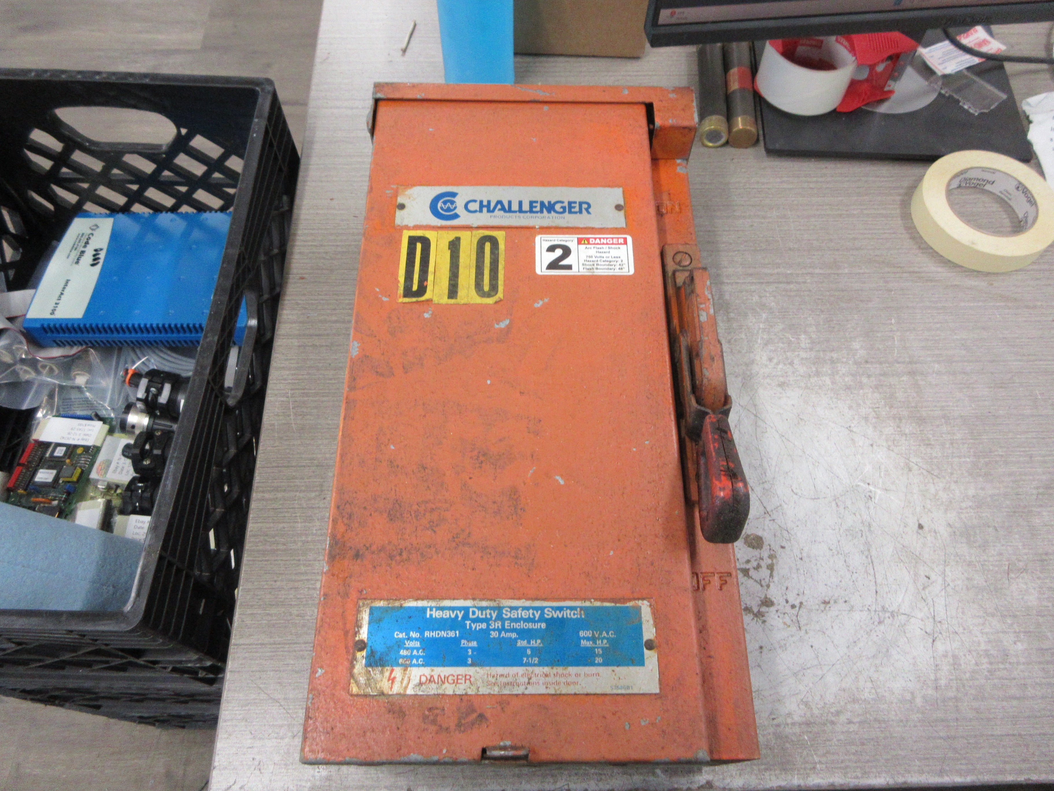 Challenger Fusible 3R Safety Switch/Disconnect RHDN361 30A 600V 3P Used