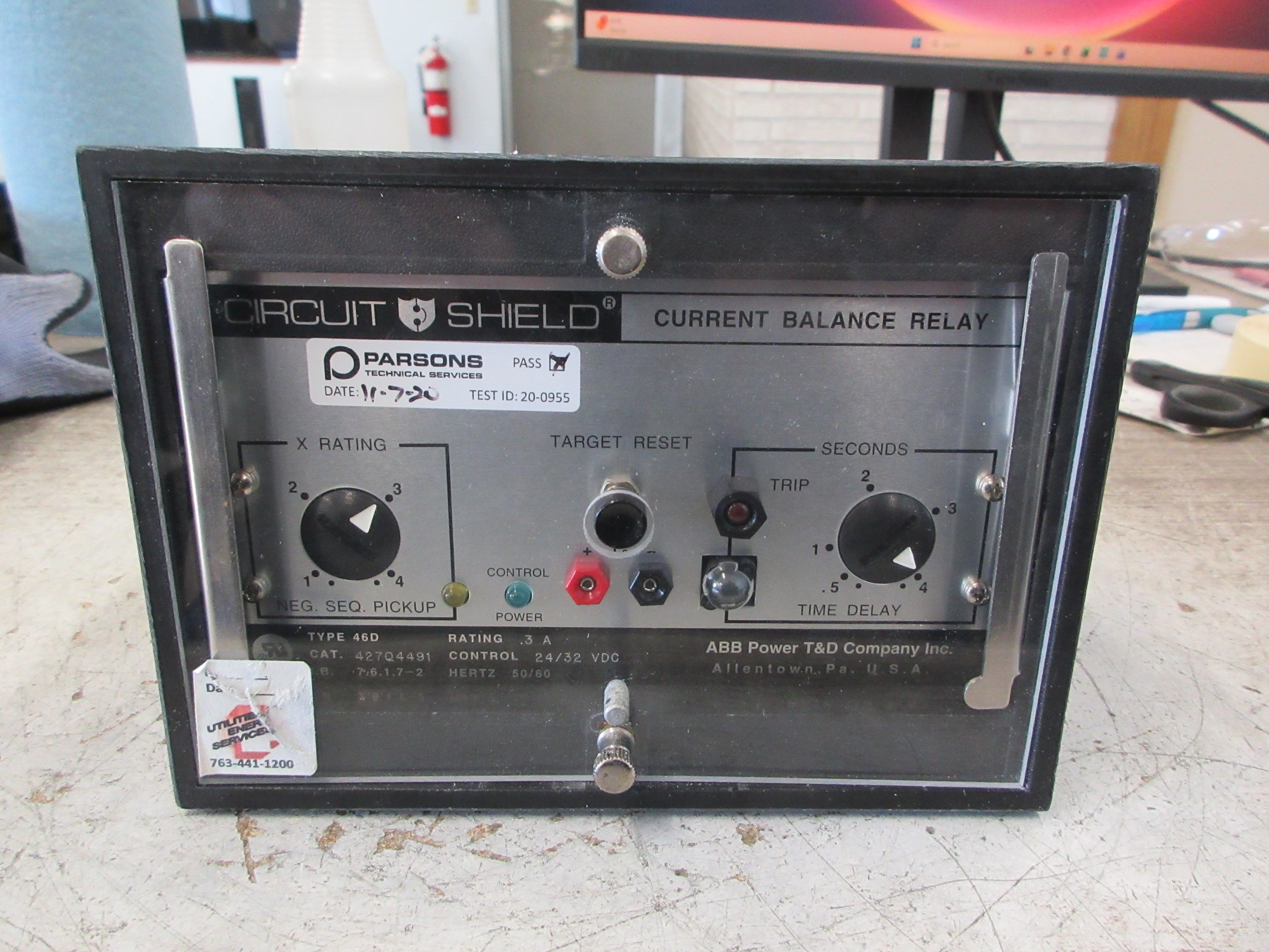 ABB Circuit Shield Type 46D Current Balance Relay 427Q4491 24/32VDC Used