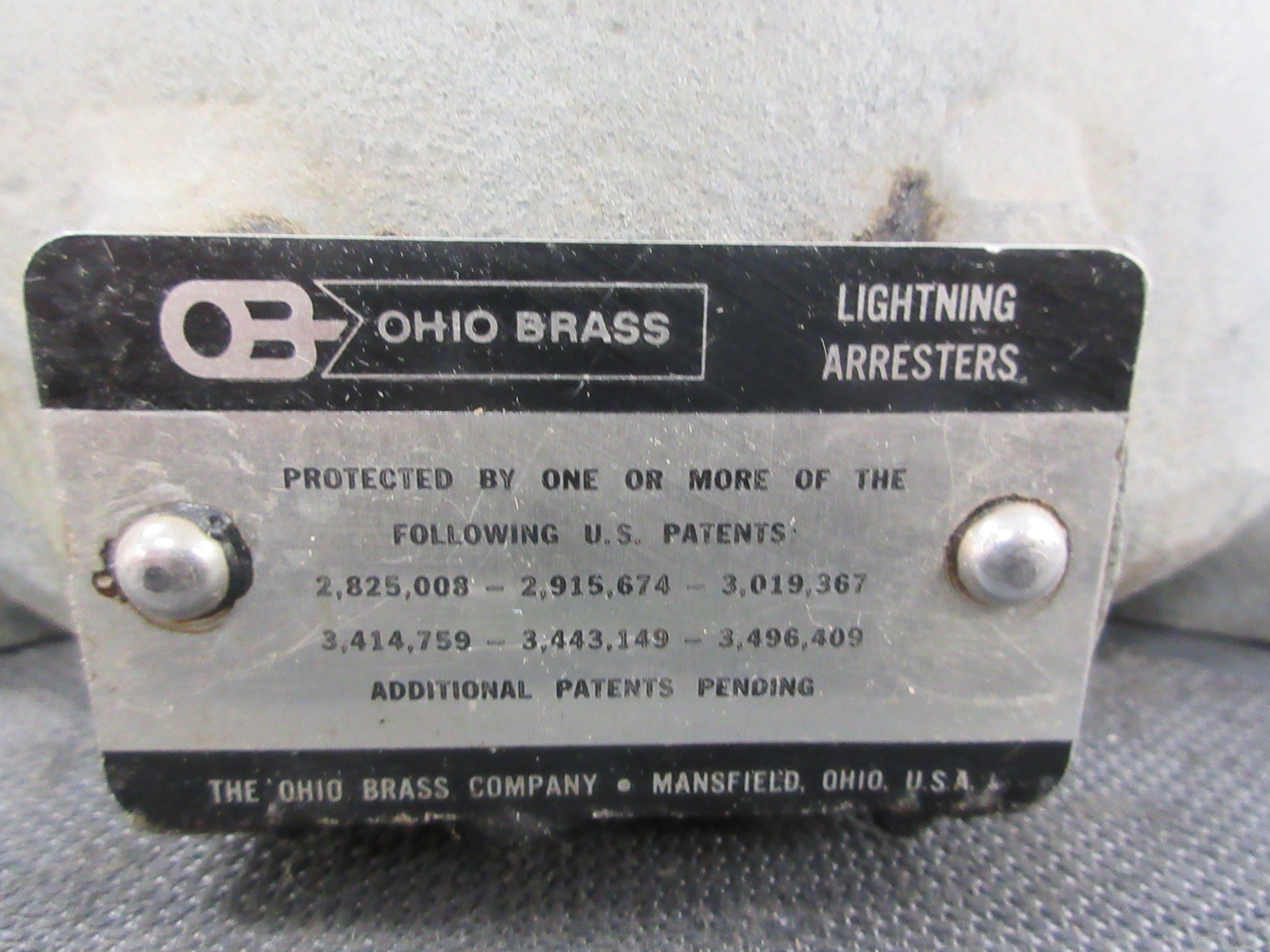 Ohio Brass Thorex Dynagap Type MPA Surge Arrester 211525 Ser. 5 3KV Used