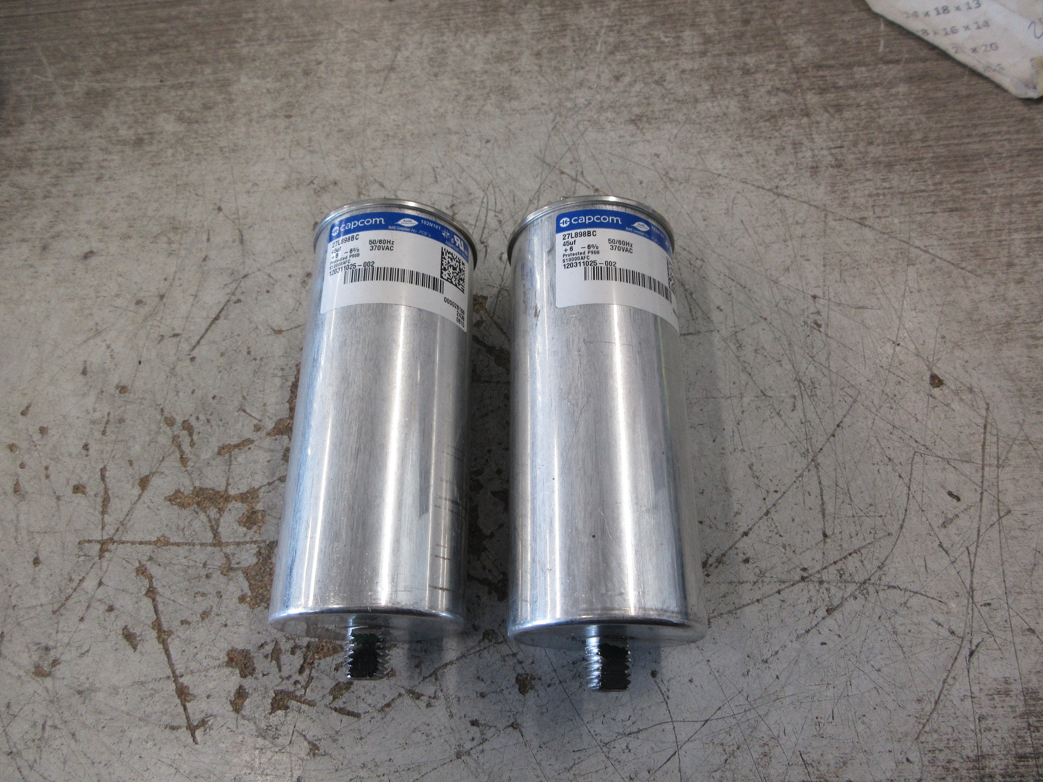 Capcom Capacitor 27L898BC 45uf 370V 50/60Hz *Lot of 2* Used