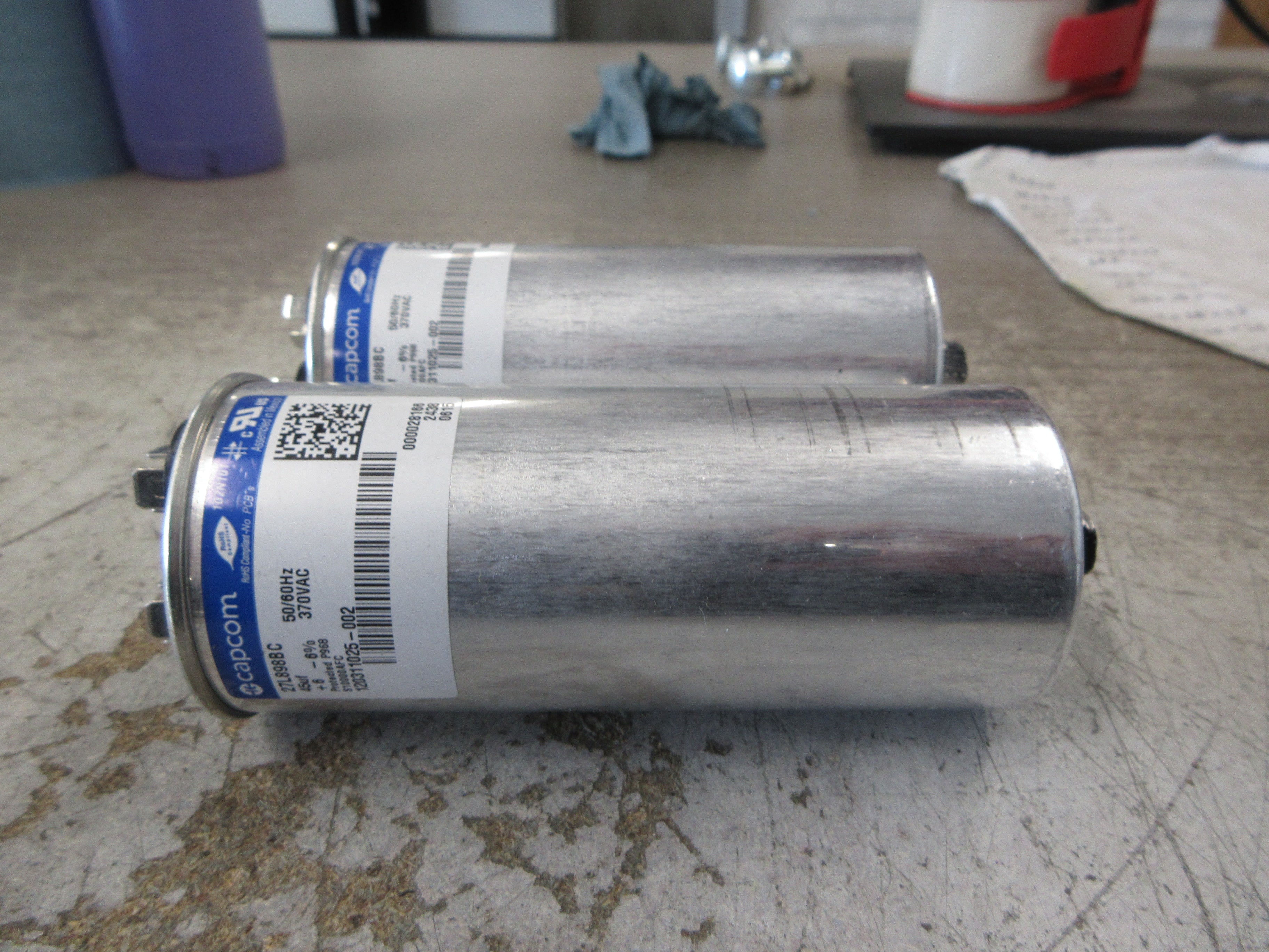 Capcom Capacitor 27L898BC 45uf 370V 50/60Hz *Lot of 2* Used