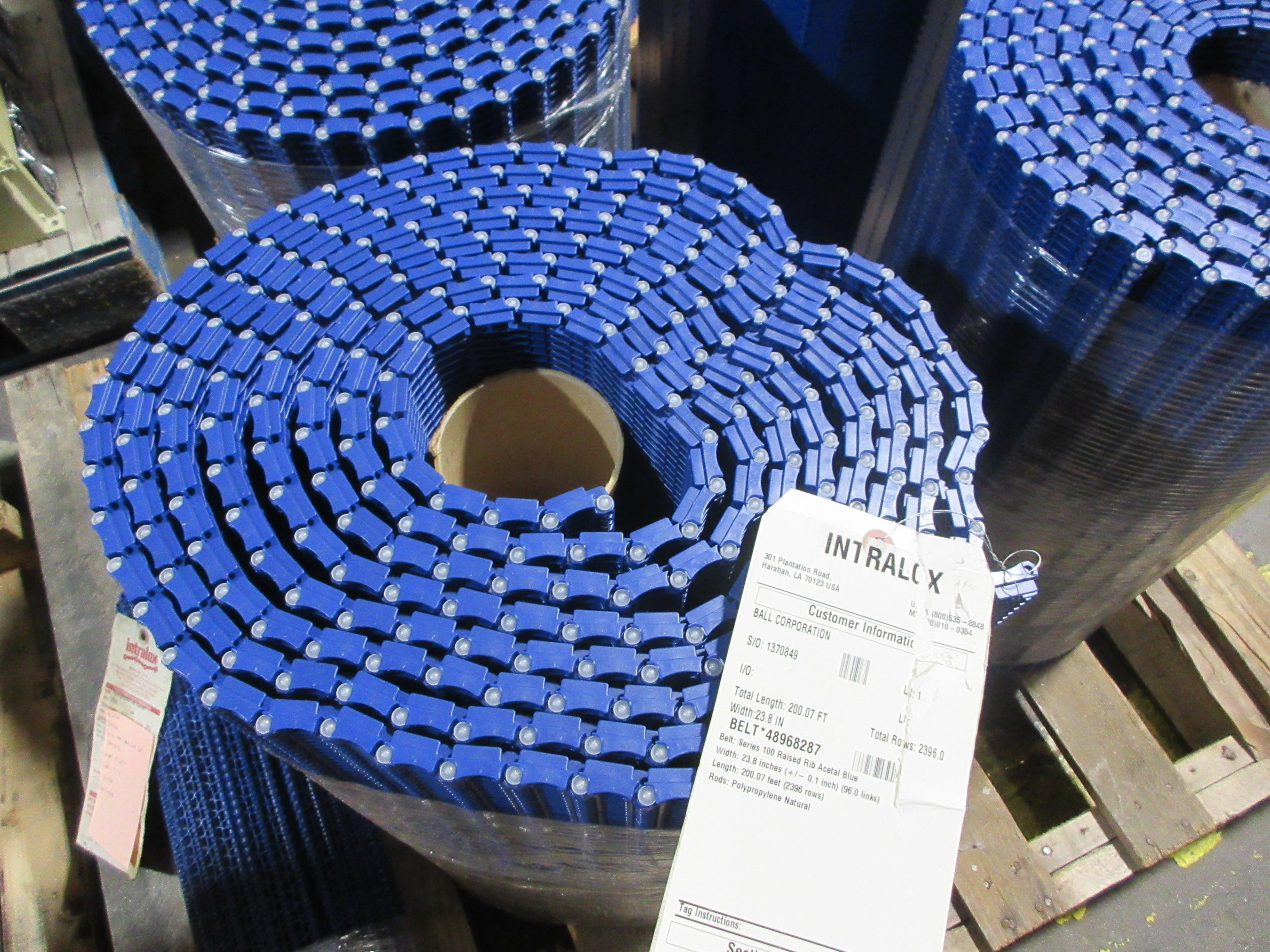 Intralox Series 100 Raised Rib Belt 48968287 Length: 21.04FT New Surplus