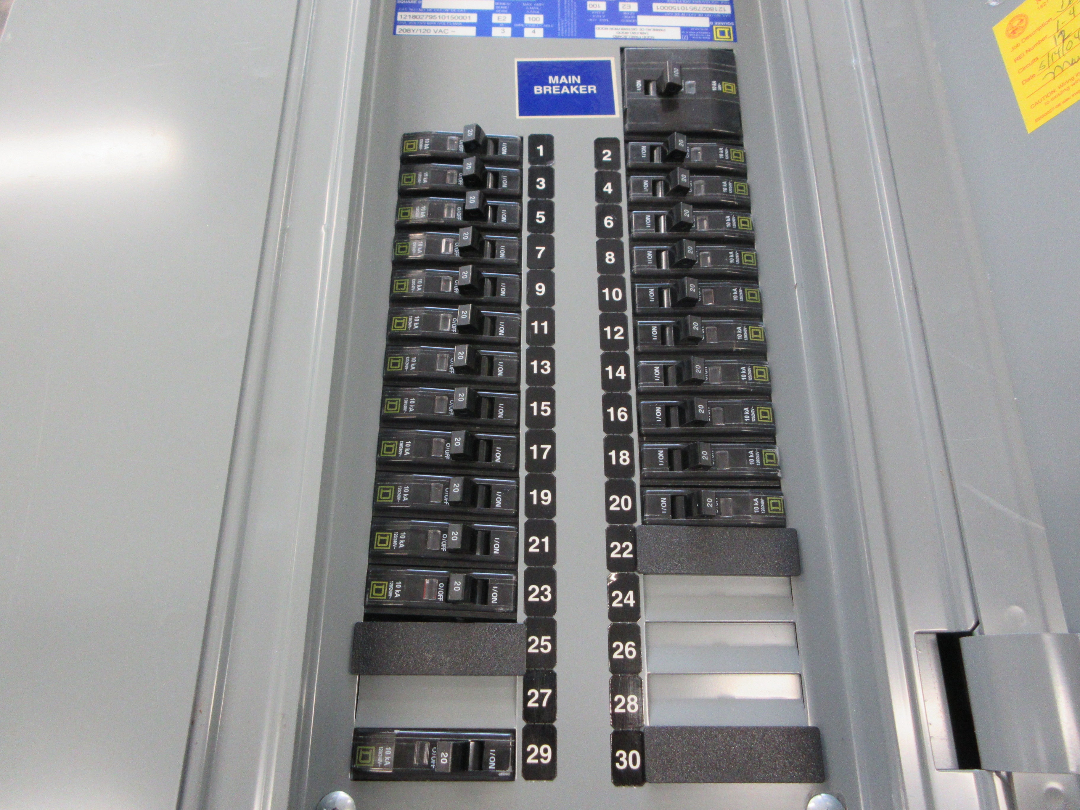 Square D Main Breaker Circuit Breaker Panel 12180279510150001 Used