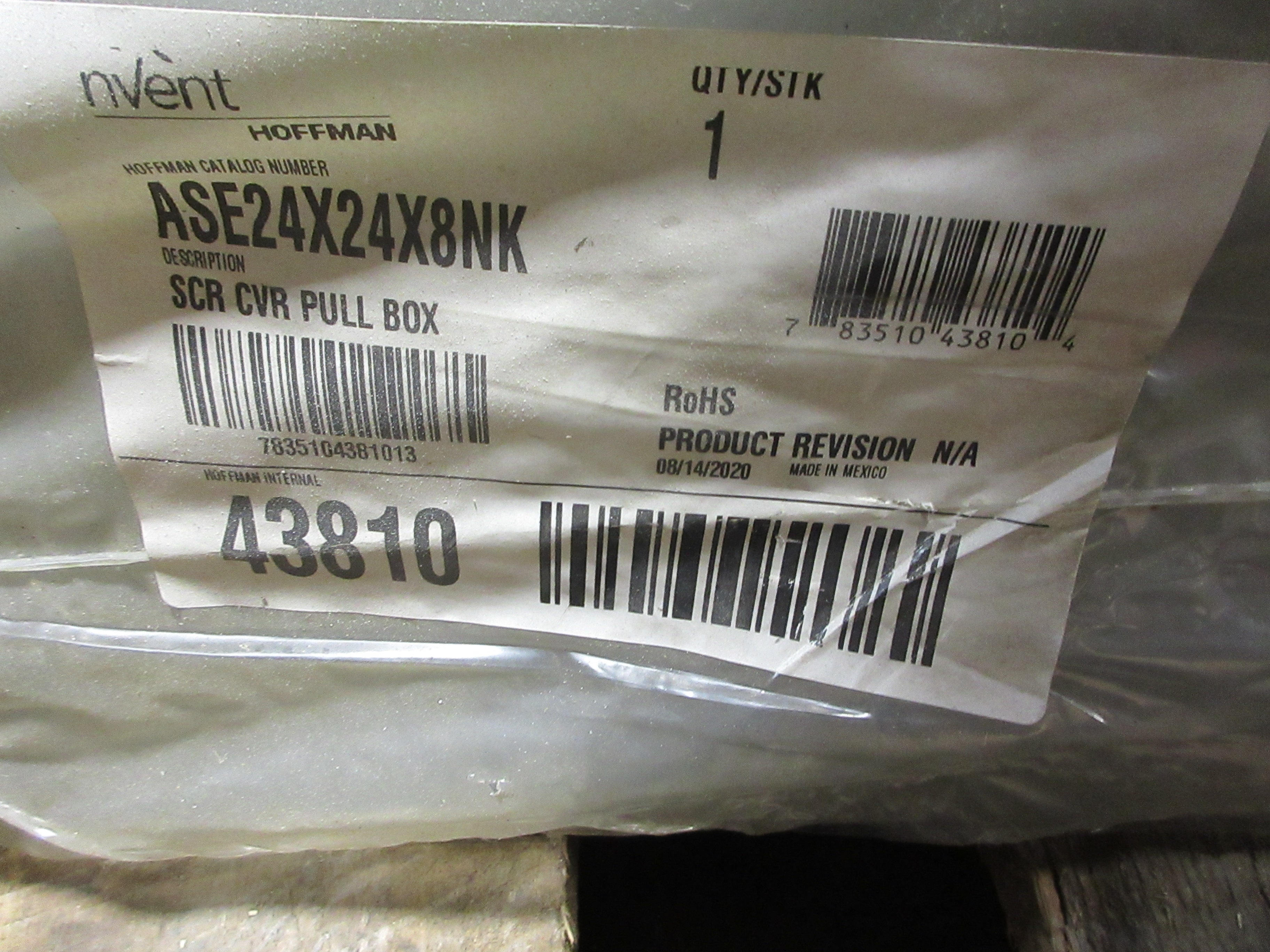 nVent Hoffman Screw Cover Pull Box ASE24X24X8NK Size: 24"x24"x8" New Surplus