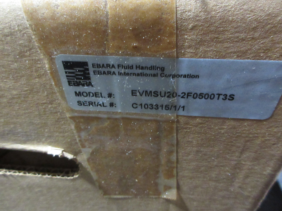 Ebara Stainless Steel Vertical Multistage Pump EVMSU20-2F0500T3S New Surplus