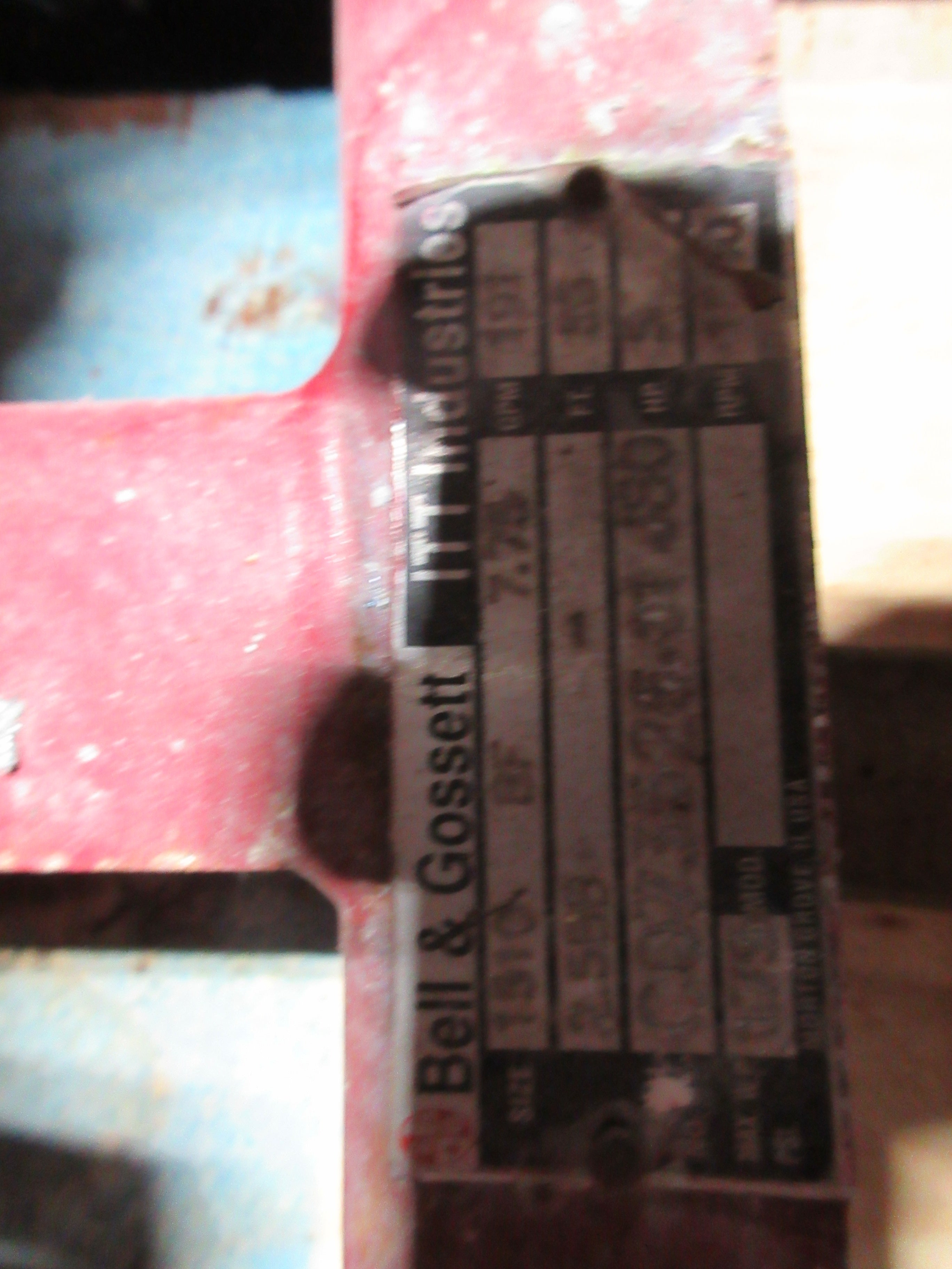 Bell & Gossett Pump 1510 BF 7.75 2.5BB 5HP 1800RPM 55 FT Head 191 GPM Used