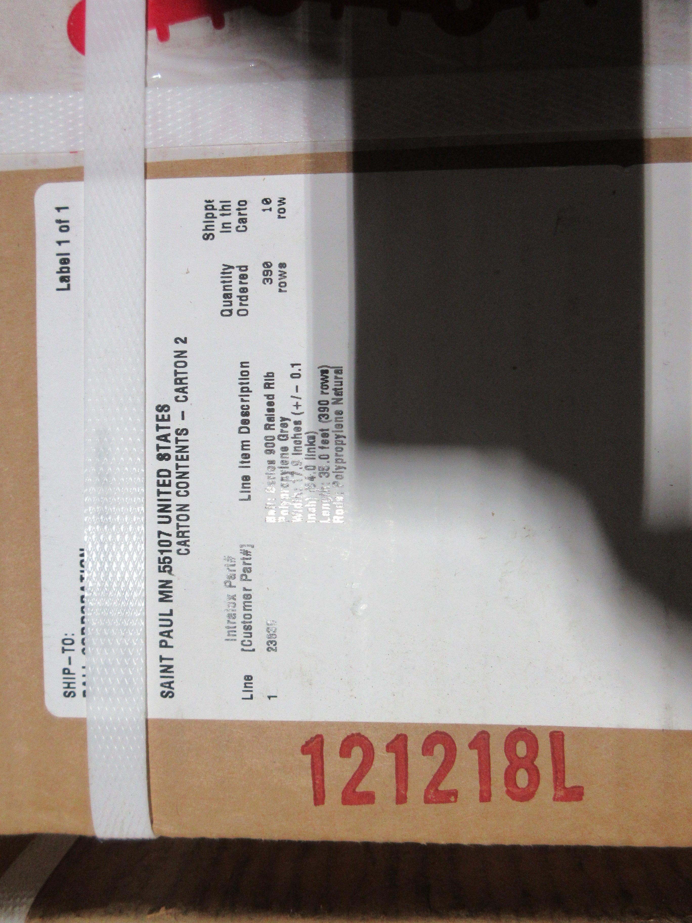 Intralox Series 900 Raised Rib Belt 23839 Length: 35FT Width: 17.9in New Surplus