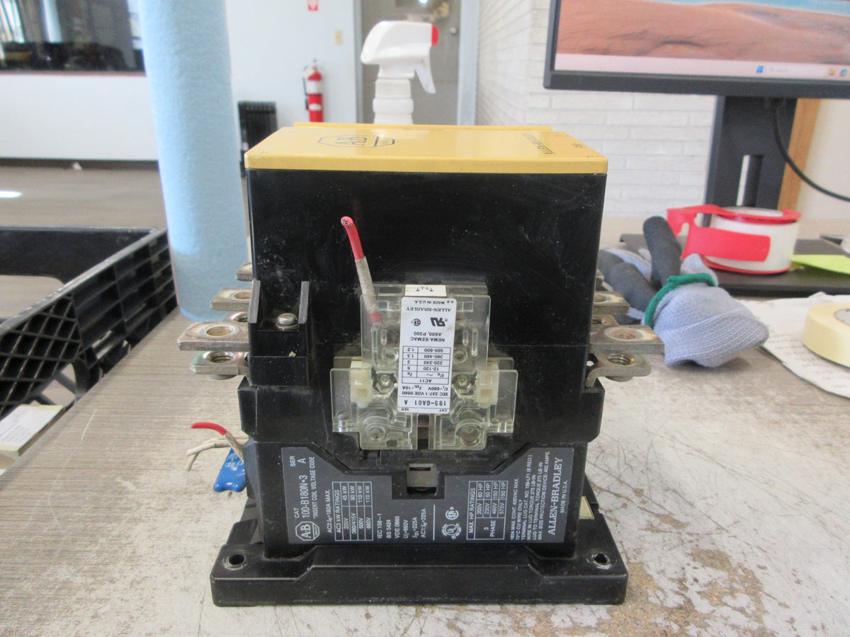 Allen-Bradley Contactor 100-B180N*3 Ser. A 120V Coil 180A 600V Used