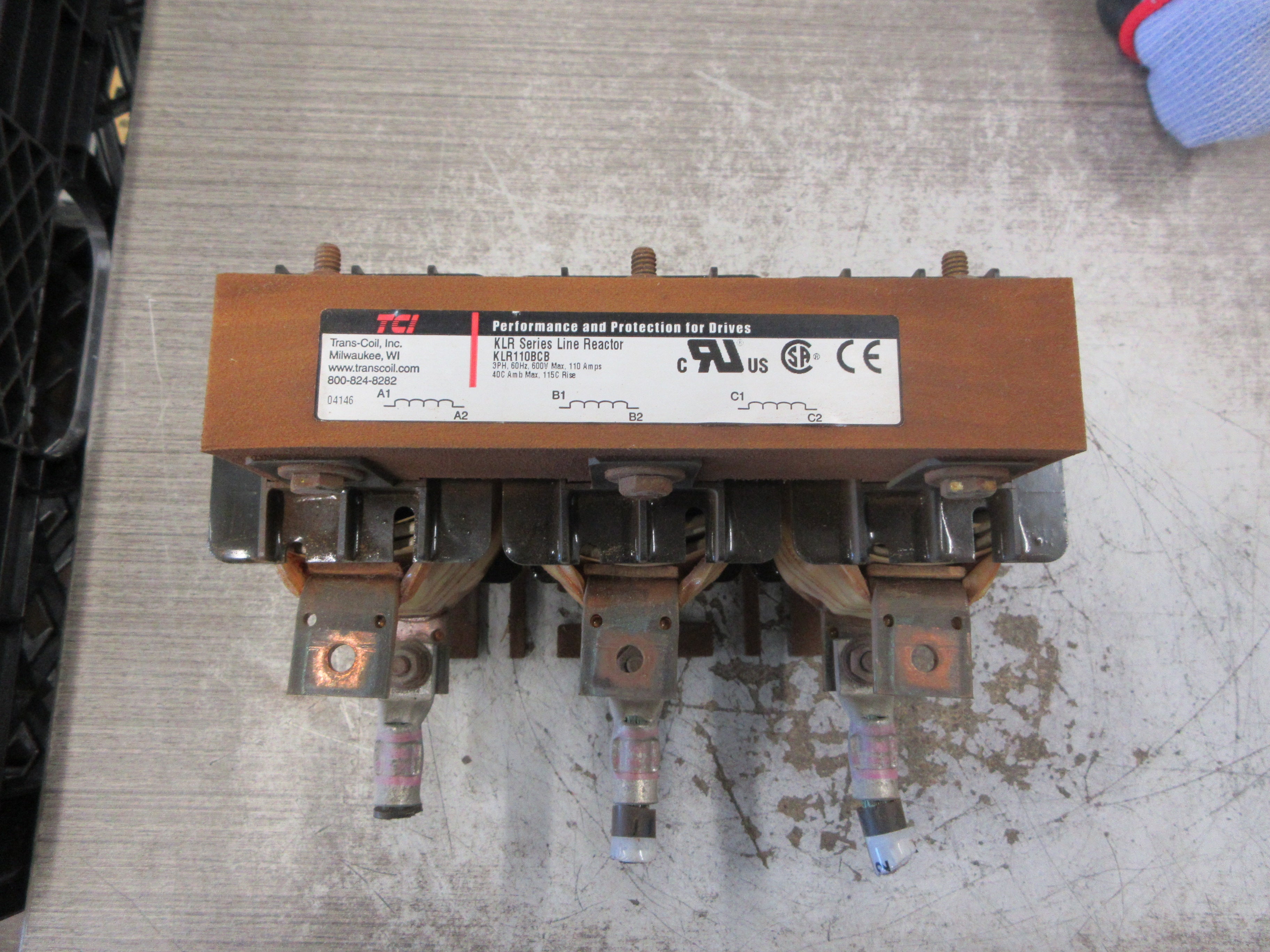 TCI KRL Series Line Reactor KLR110BCB 110A 600V 60Hz 3Ph Used