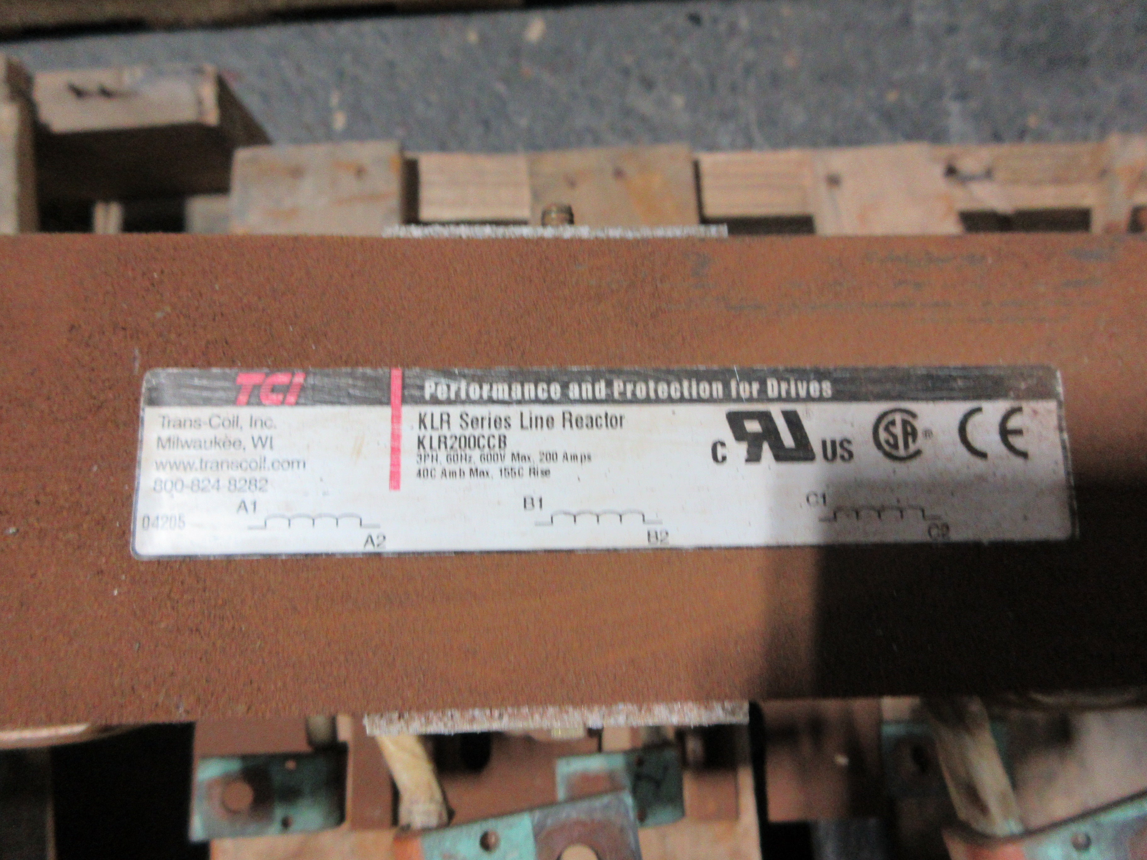 TCI KLR Series Line Reactor KLR200CCB 200A 600V 60Hz 3Ph Used