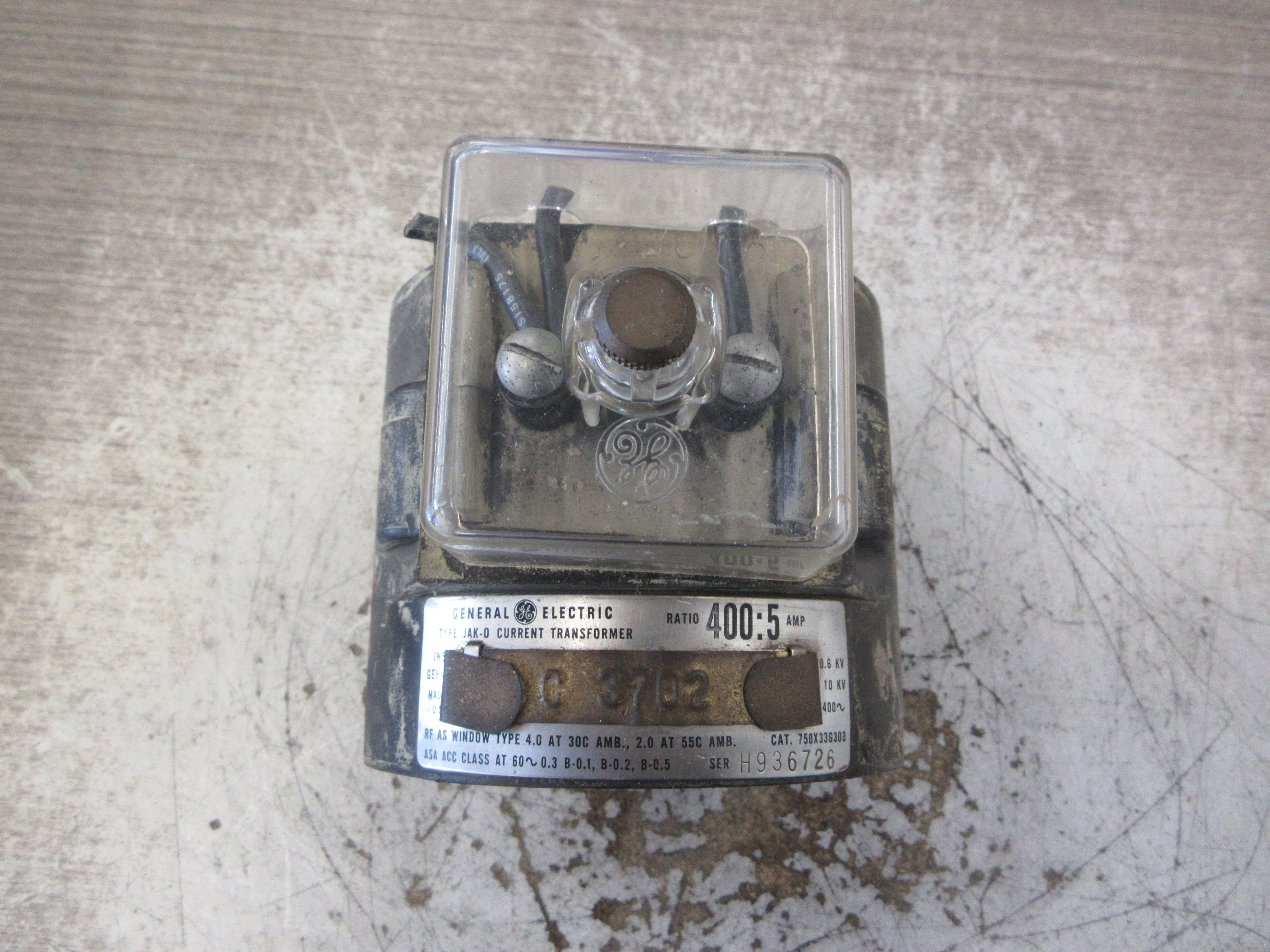 GE Type JAK-0 Current Transformer 750X33G303 Ratio 400:5A 60Hz Used