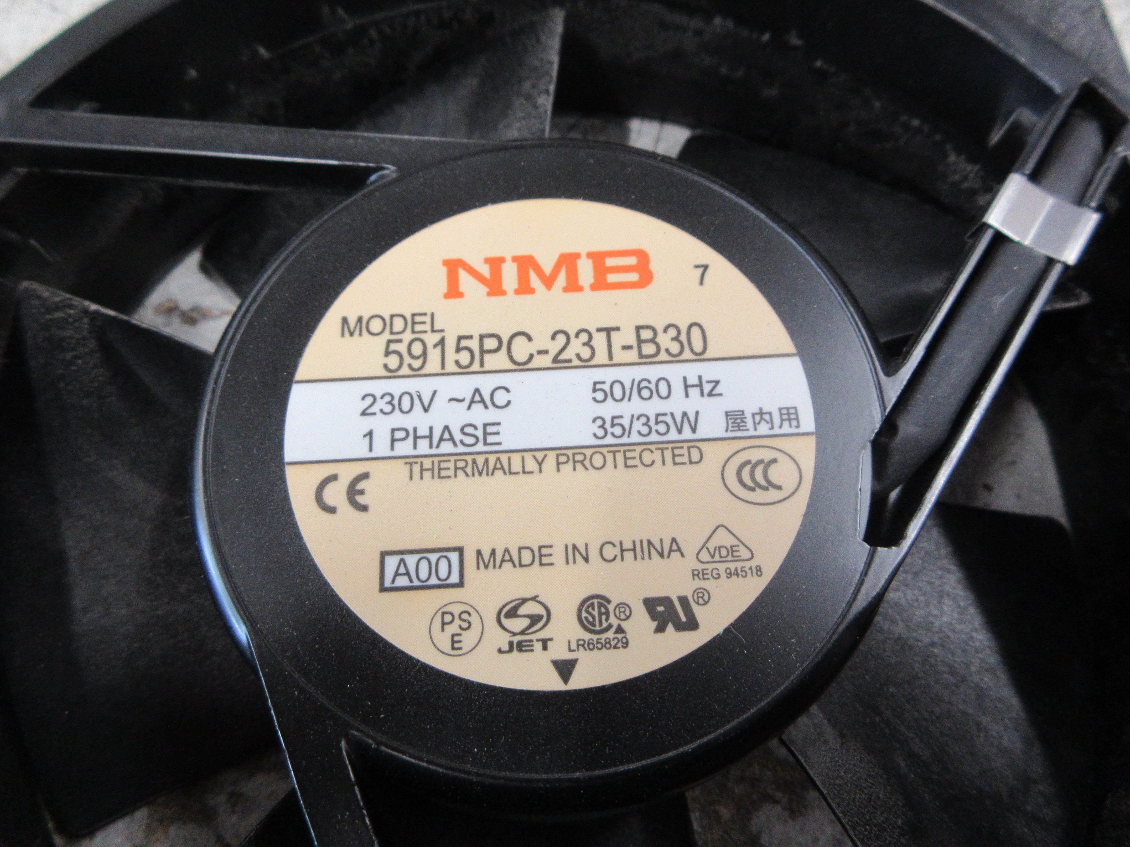 NMB Axial Fan 5915PC-23T-B30 230V 1Ph 50/60Hz 35W Used