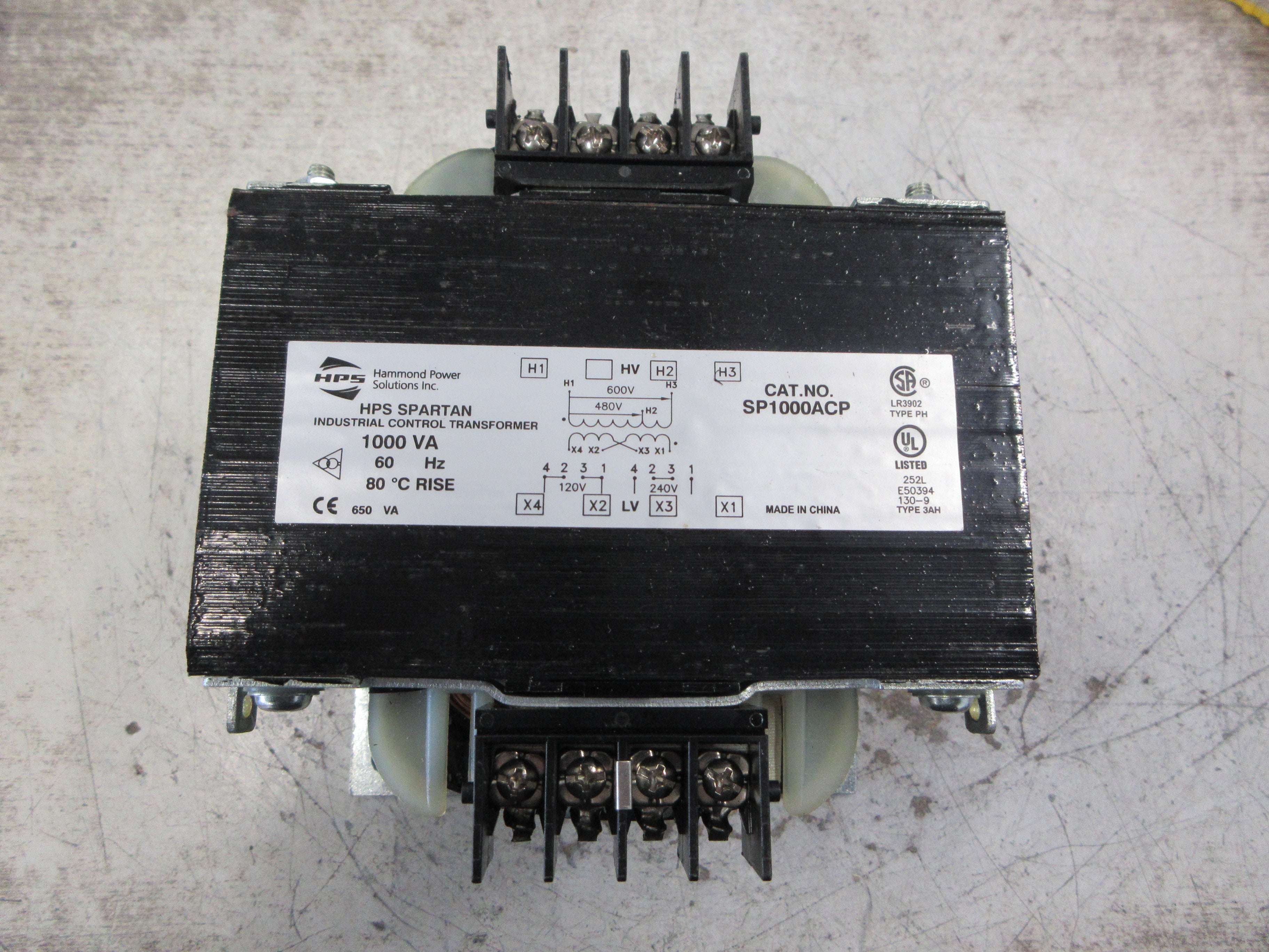 Hammond HPS Spartan Control Transformer SP1000ACP 1000VA Pri: 480/600V Used
