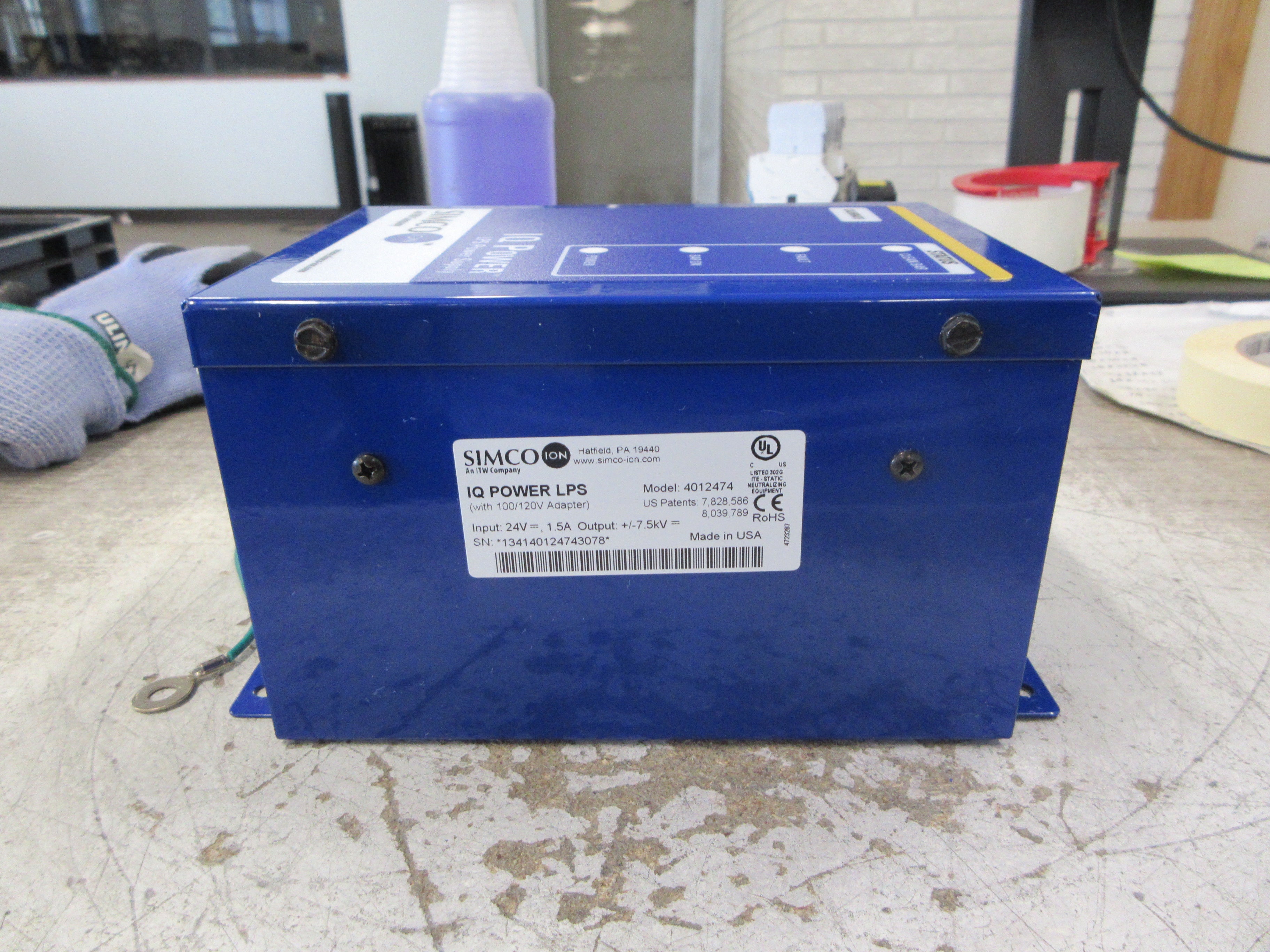 Simco IQ Power LPS Power Supply 4012474 Input: 24VDC 1.5A Output: 7.5KV DC Used