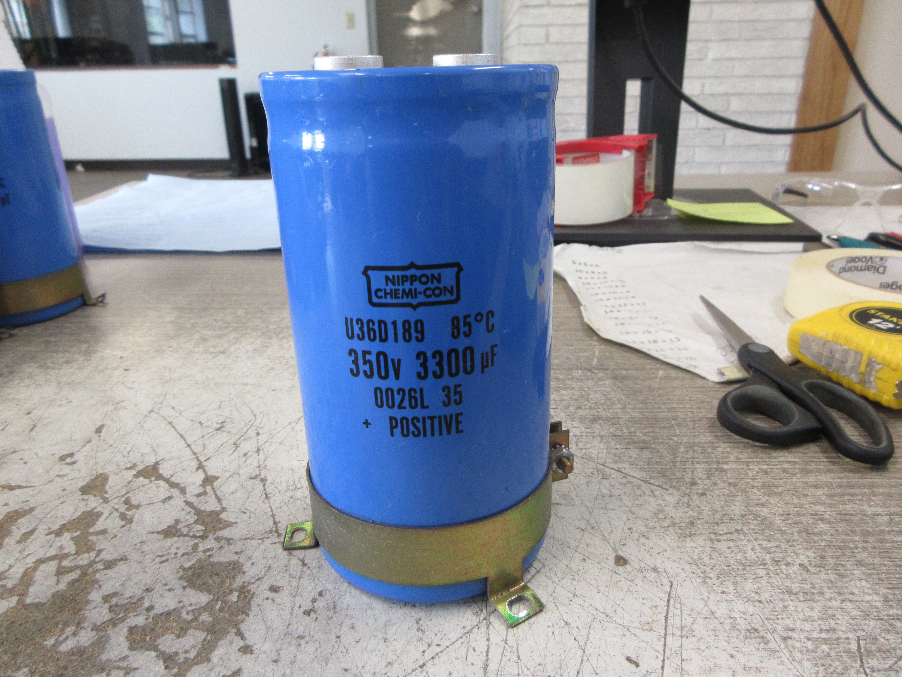 Nippon Chemi-Con Capacitor U36D189 3300uF 350V Used