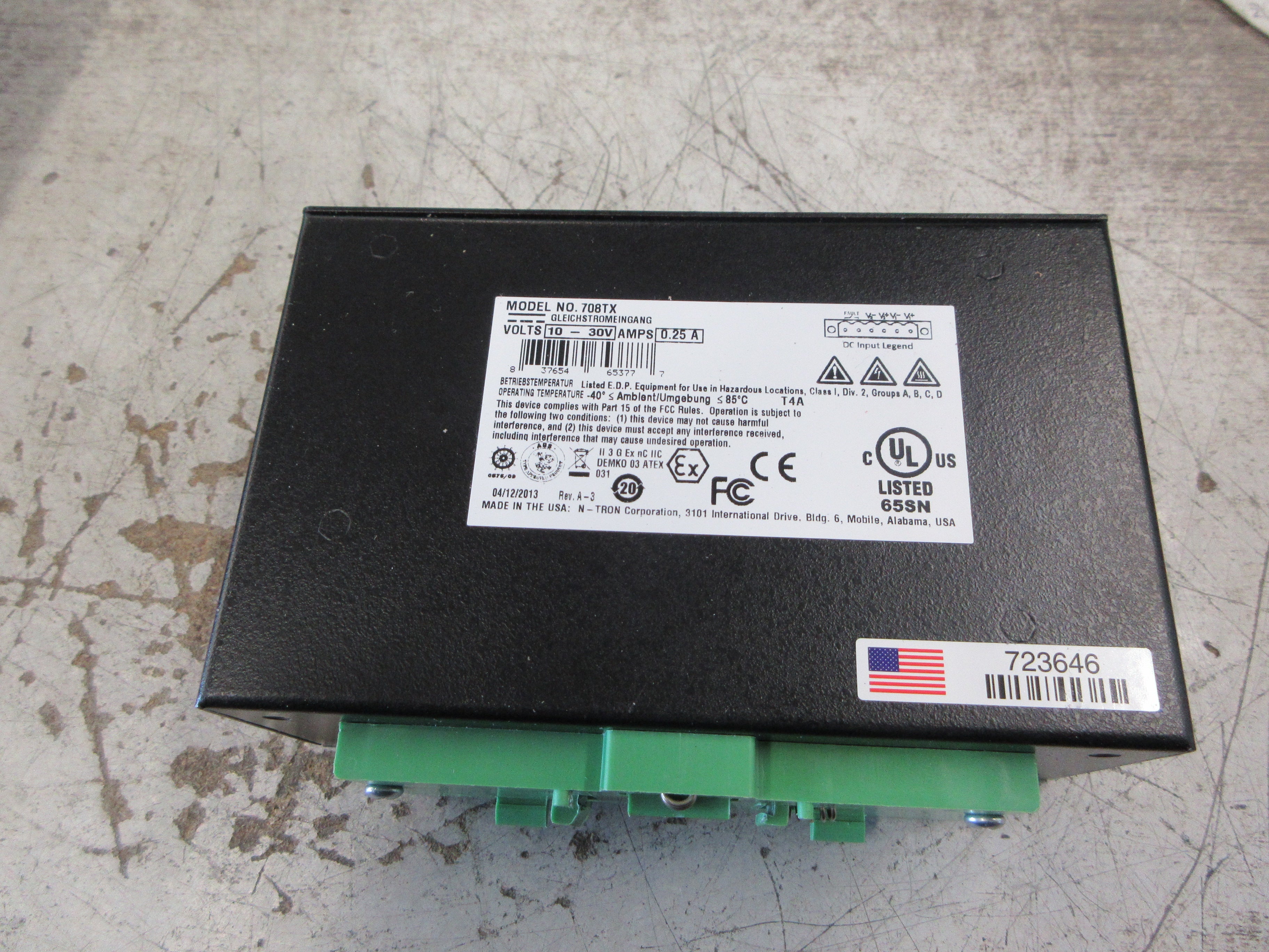 N-Tron Ethernet Switch 708TX 8-Port 10-30V 0.25A Used