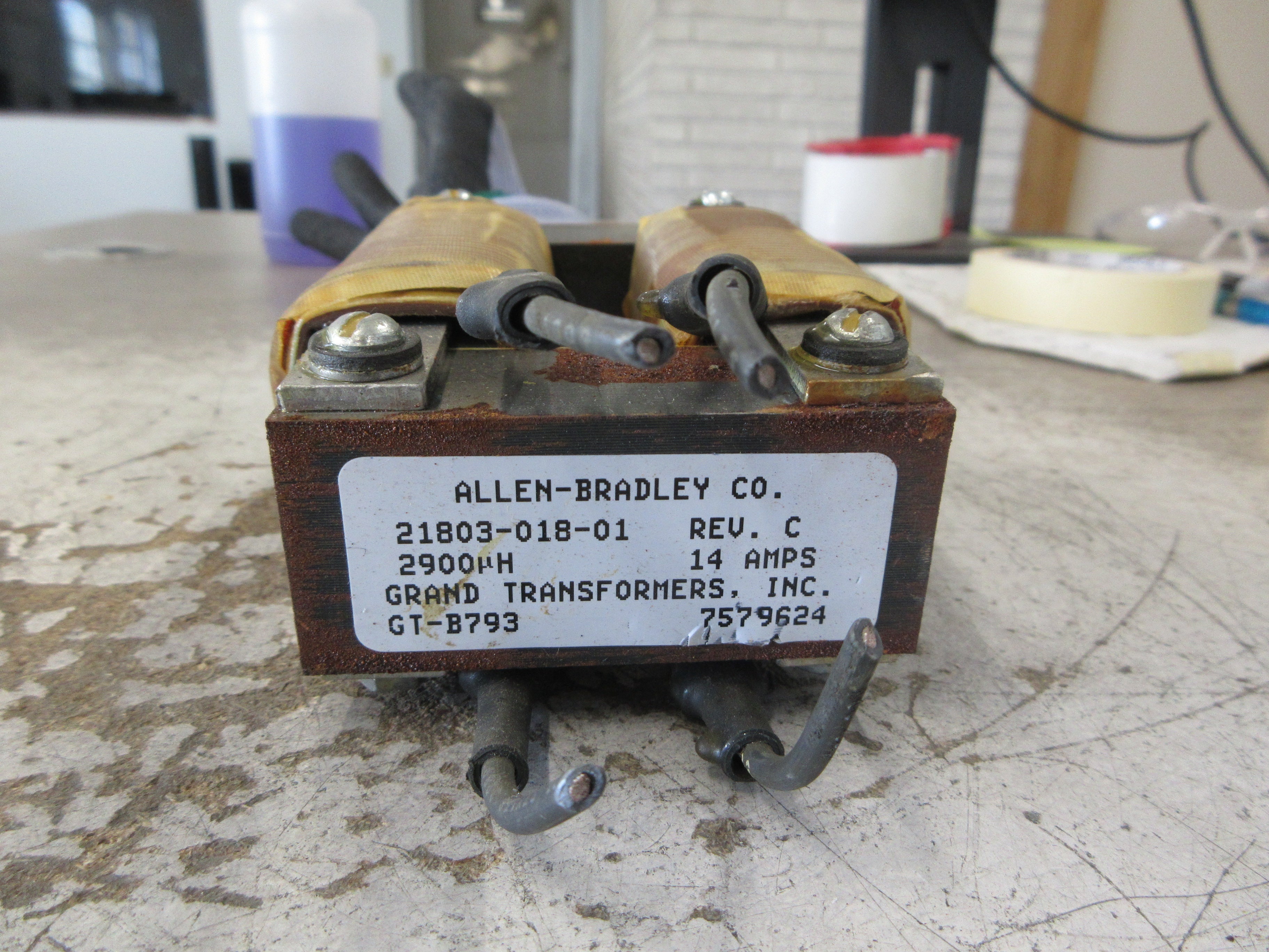 Allen-Bradley DC Choke 21803-018-01 Rev. C 2900uH 14A Used