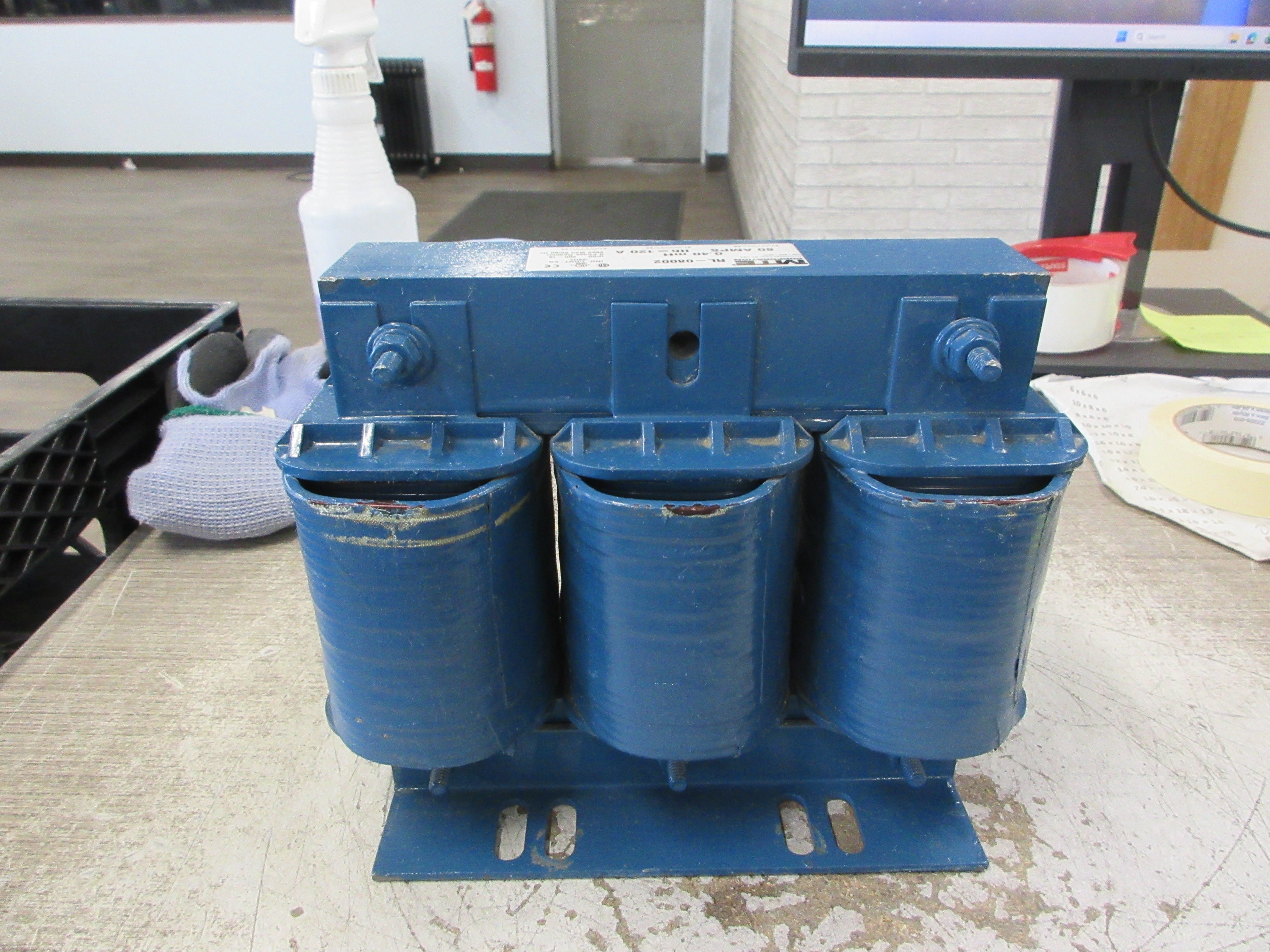 MTE 3Ph Line Reactor RL-08002 0.40mH 80A 690V 50/60Hz Used