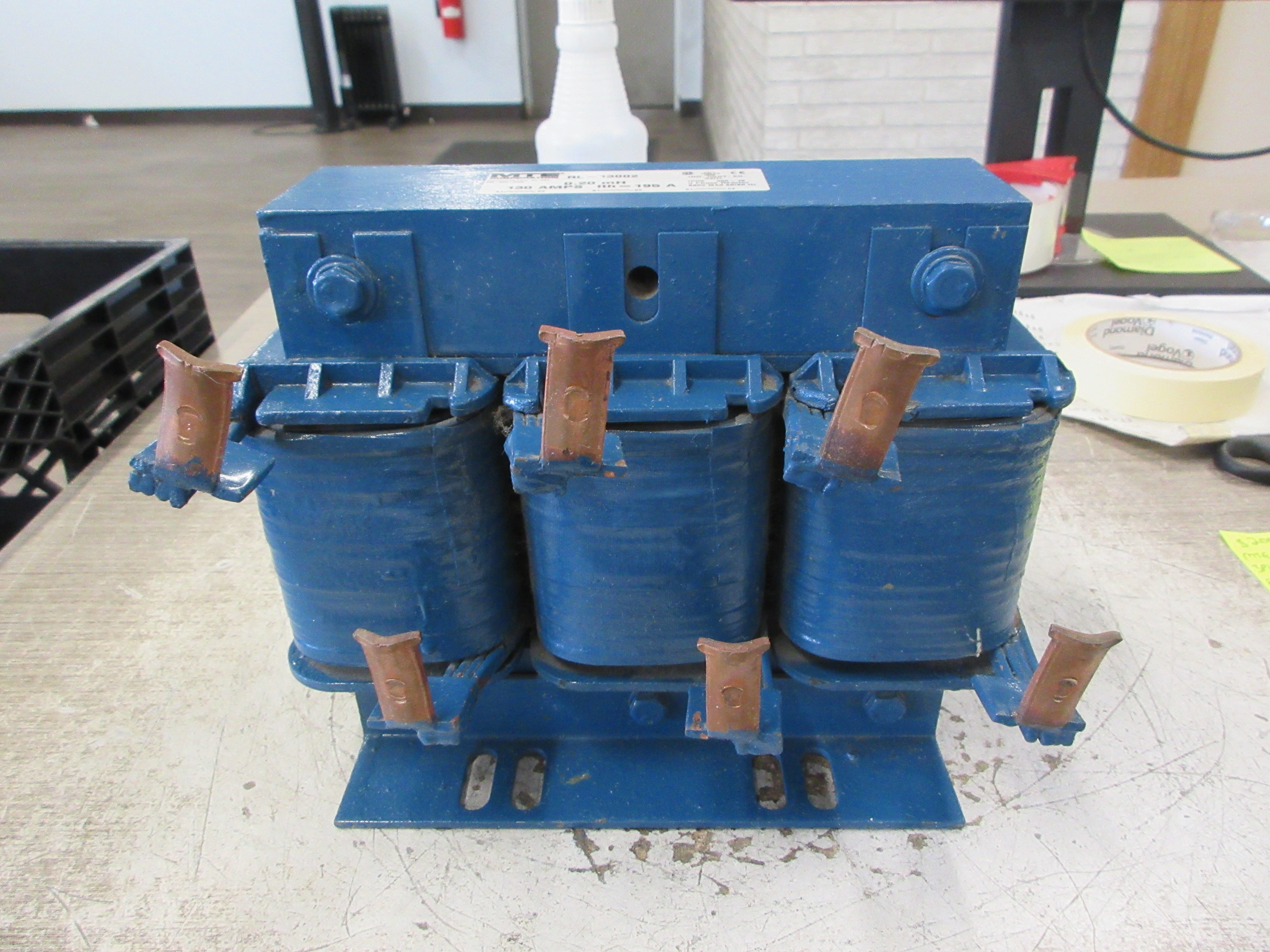 MTE 3Ph Line Reactor RL-13002 0.20mH 130A 690V 50/60Hz *No Lugs* Used