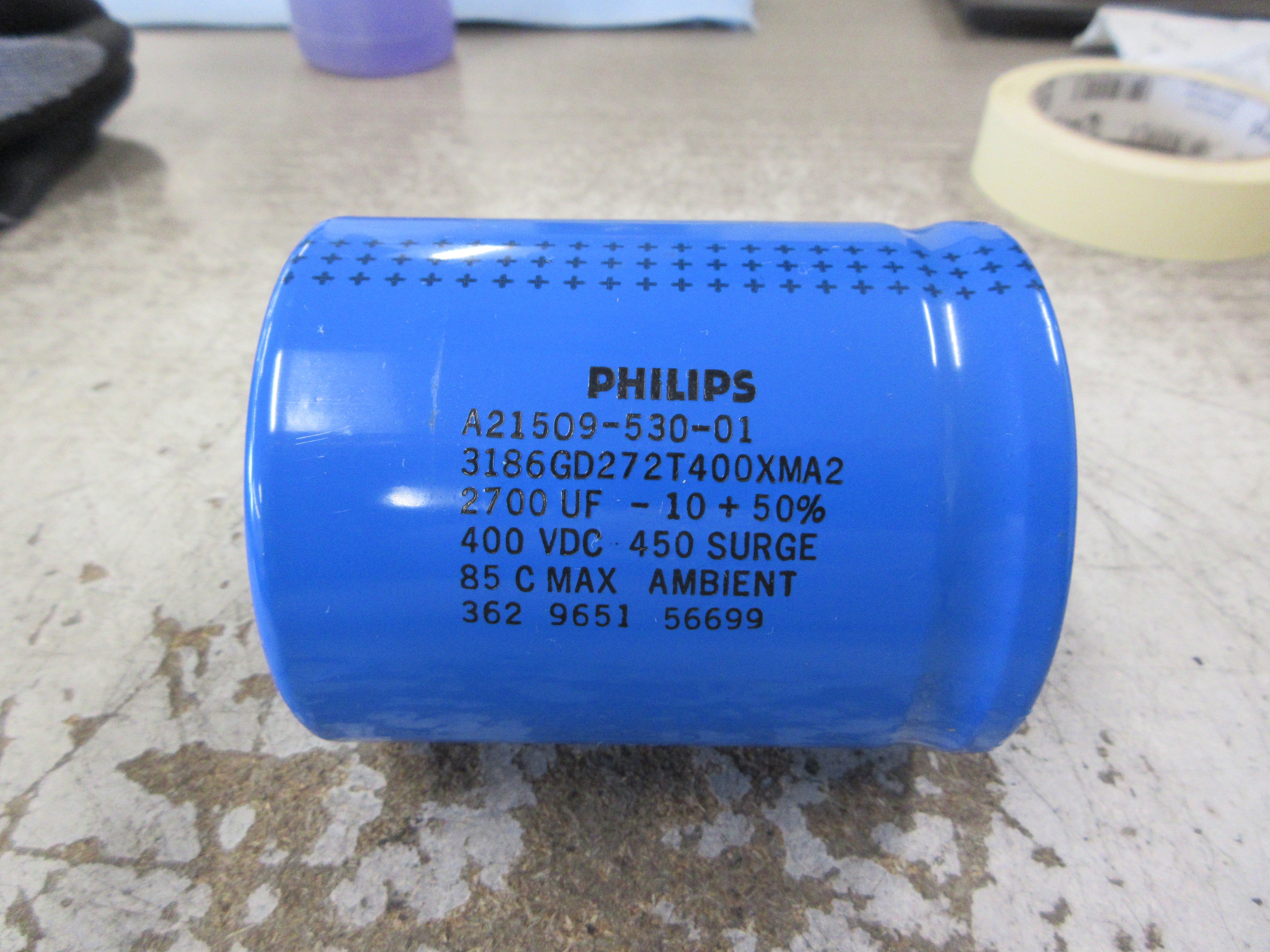 Philips Capacitor A21509-530-01 2700uF 400VDC Used