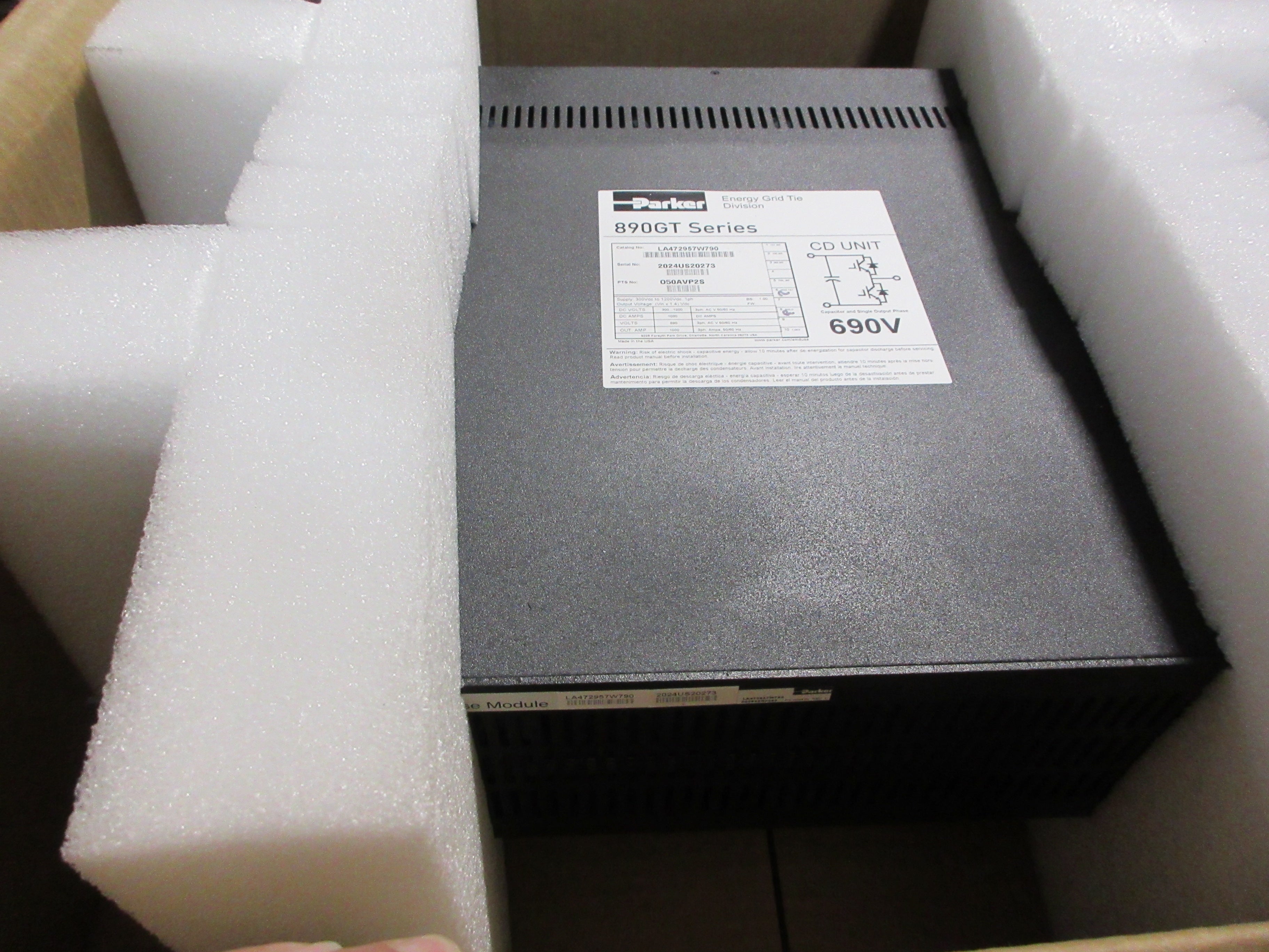 Parker 890GT Phase Module LA472957W790 Supply: 300-1200VDC New Surplus