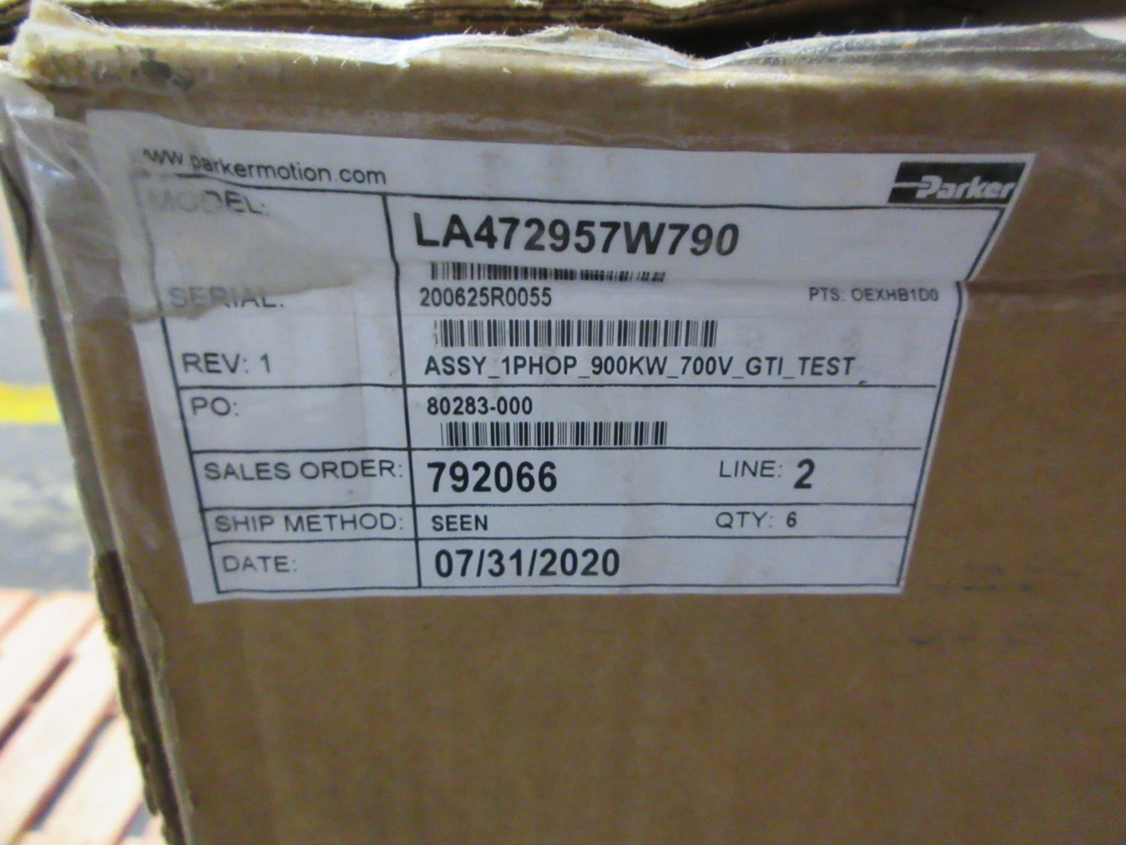 Parker 890GT Phase Module LA472957W790 Supply: 300-1200VDC New Surplus