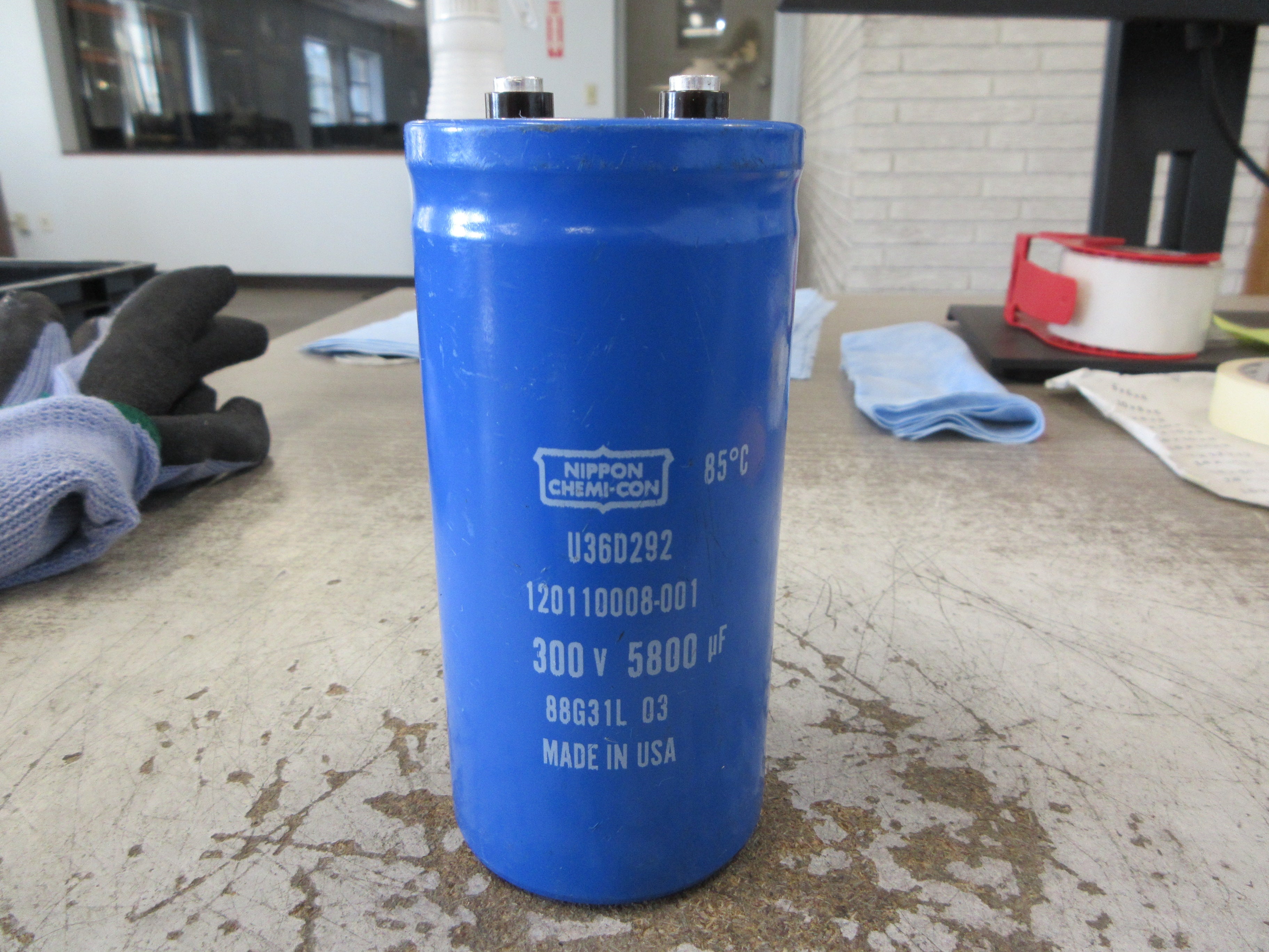 Nippon Chemi-Con Capacitor 120110008-001 5800uF 300V Used