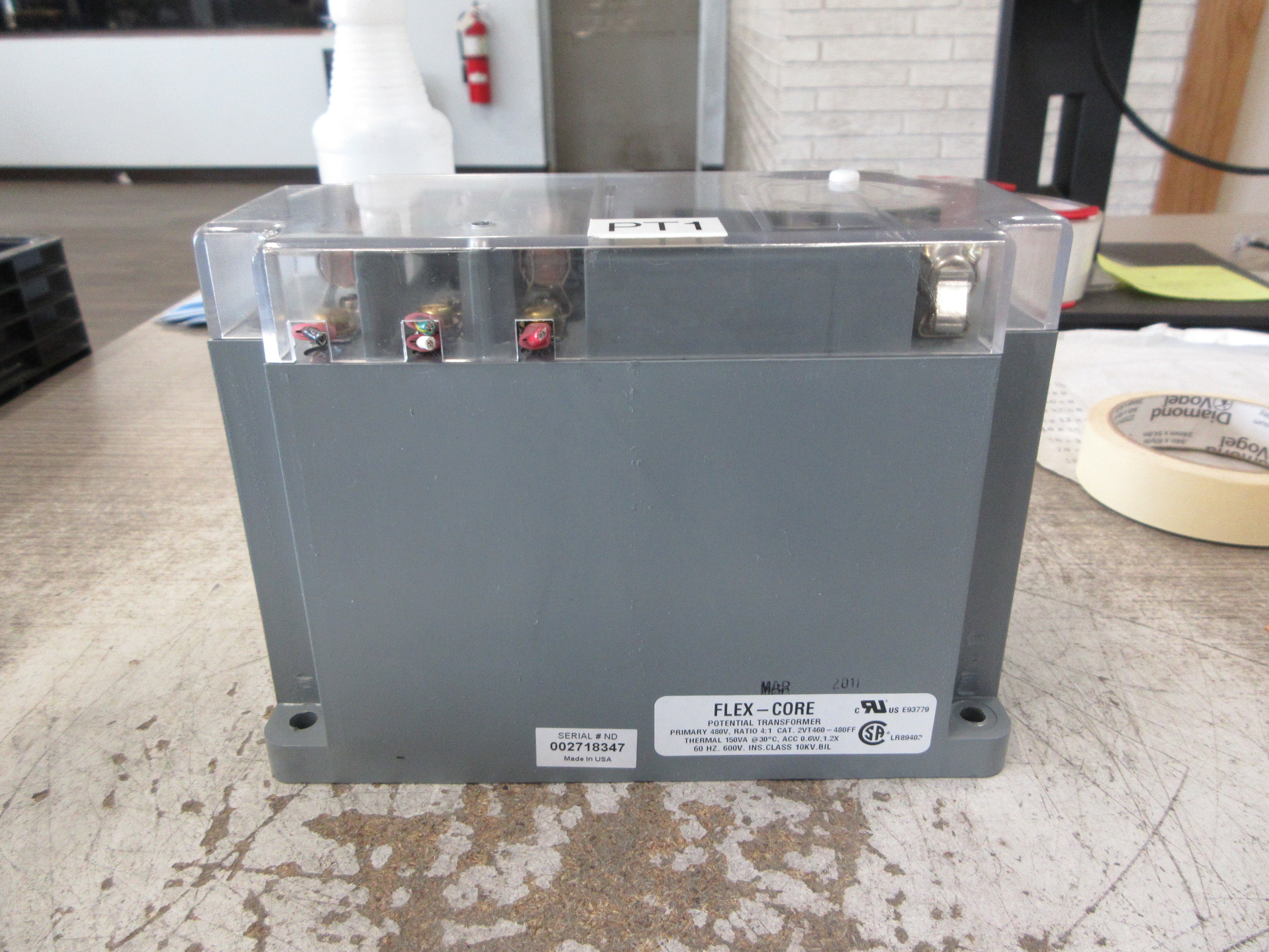 Flex-Core Potential Transformer 2VT460-480FF Pri: 480V Ratio 4:1 60Hz Used