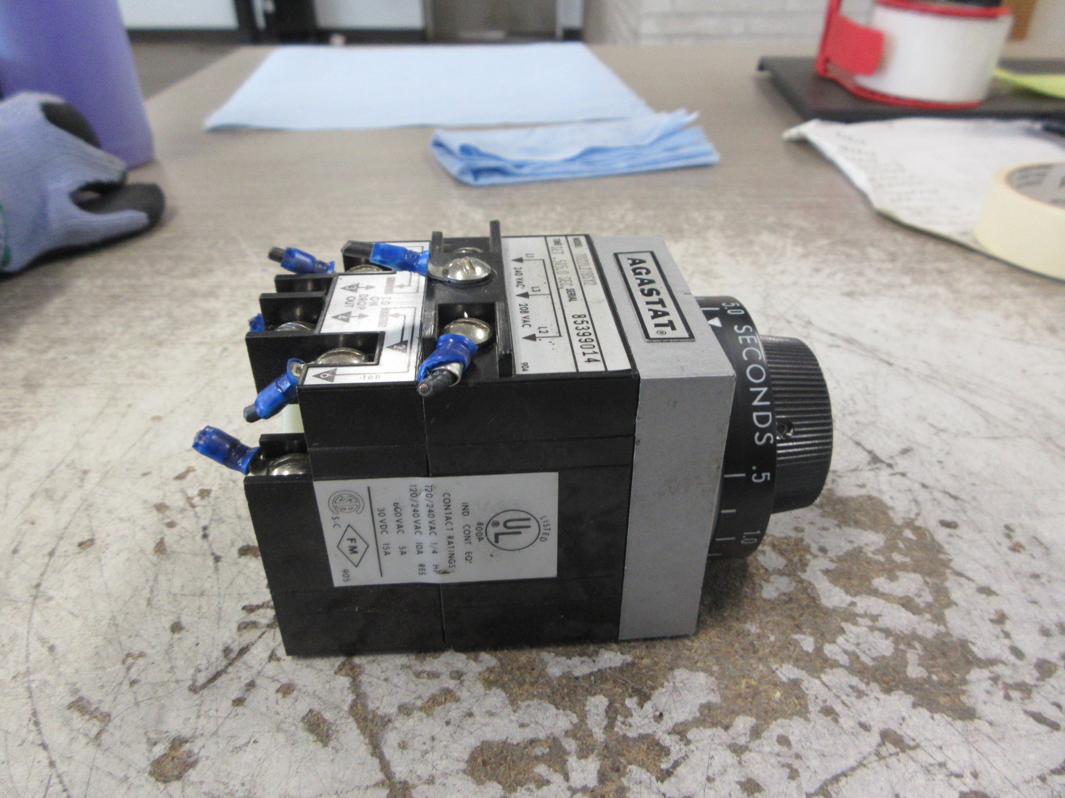 Agastat Timer 7022L27BSY2 Time: Set 0.5 & 5.0Sec 208-240V Coil Used