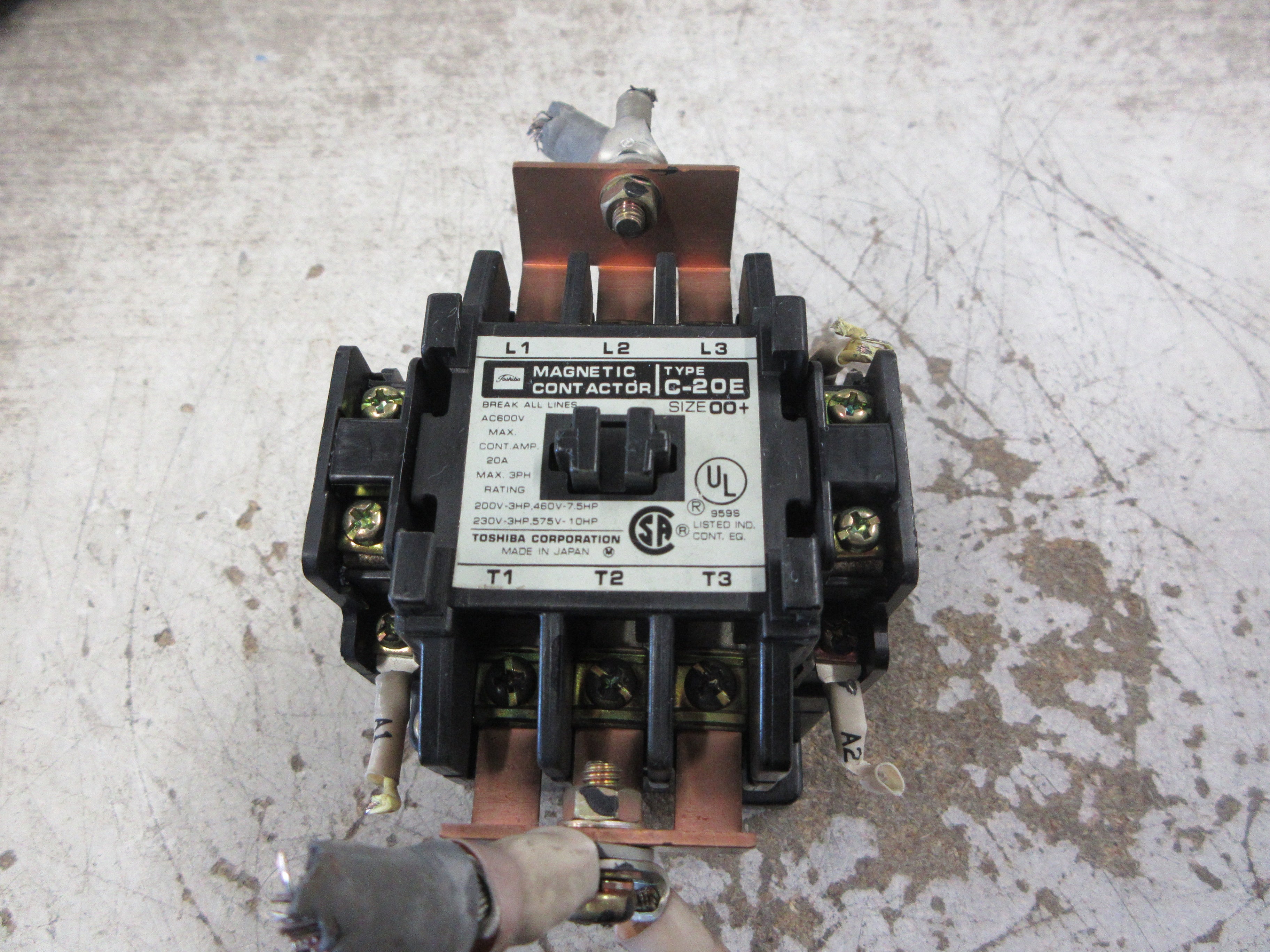 Toshiba Size 00+ Contactor C-20E 460-480V Coil 20A 600V Used