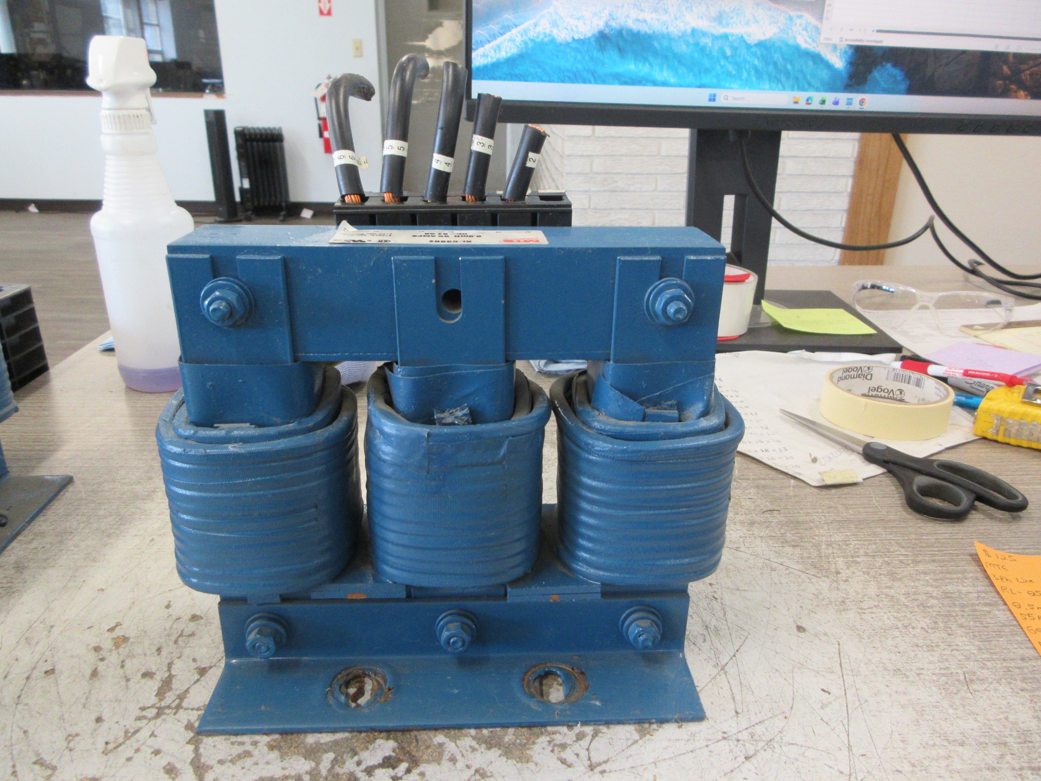 MTE 3Ph Line Reactor RL-05502 0.5mH 55A 600V 50/60Hz Used
