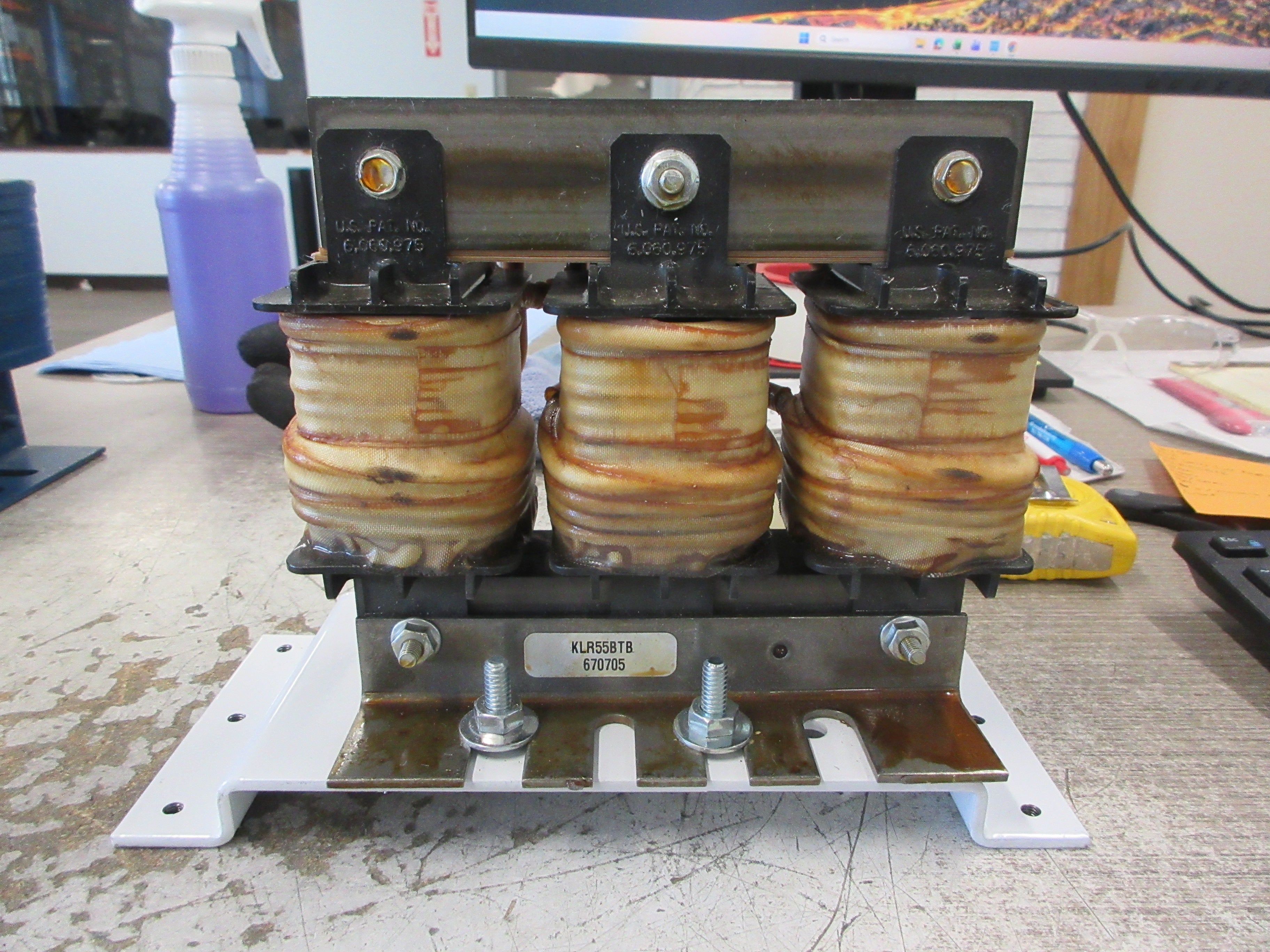 TCI KLR Series Line Reactor KLR55BTB 55A 600V 50/60Hz 3Ph W/Mounting Plate Used