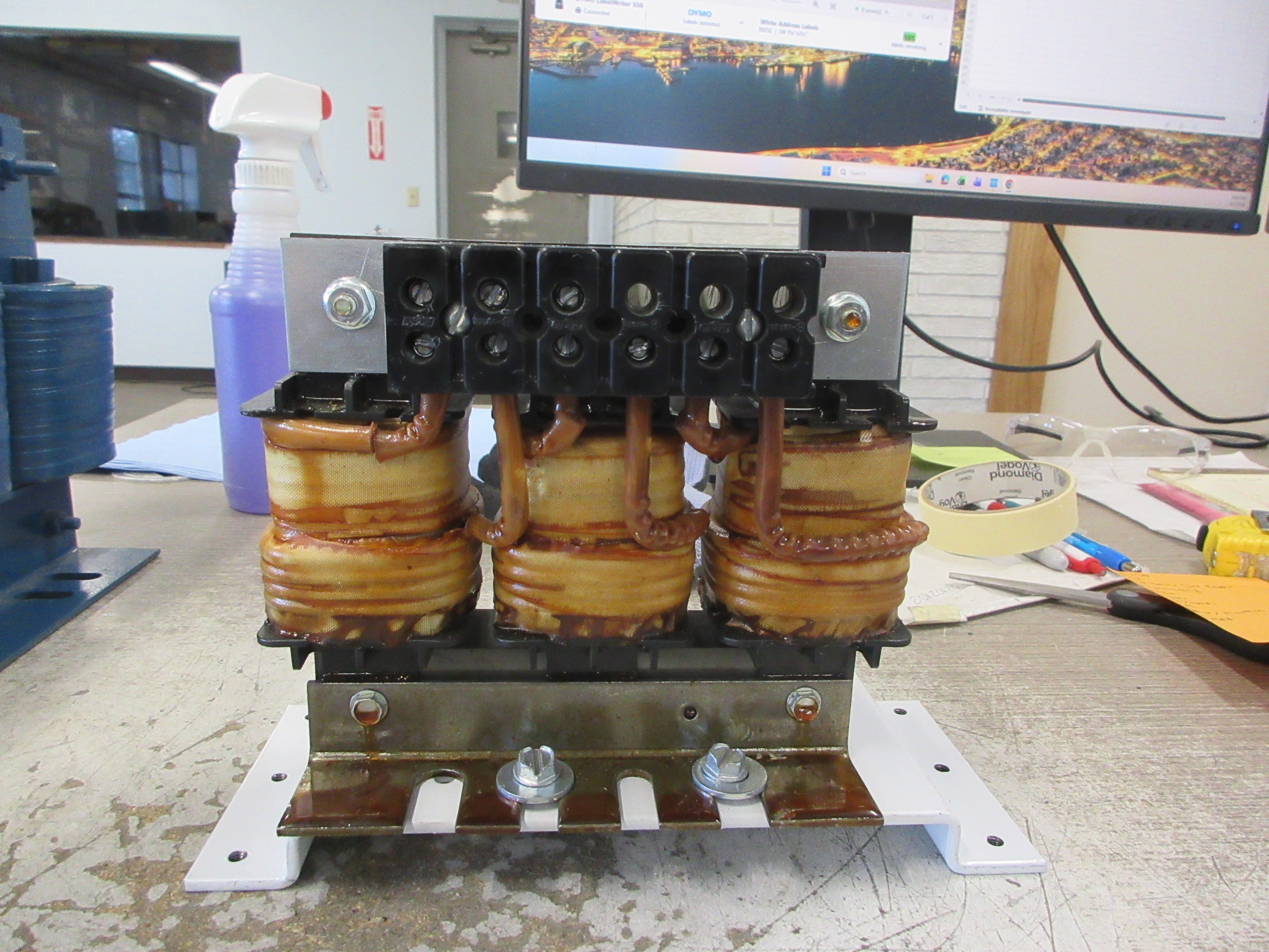 TCI KLR Series Line Reactor KLR55BTB 55A 600V 50/60Hz 3Ph W/Mounting Plate Used