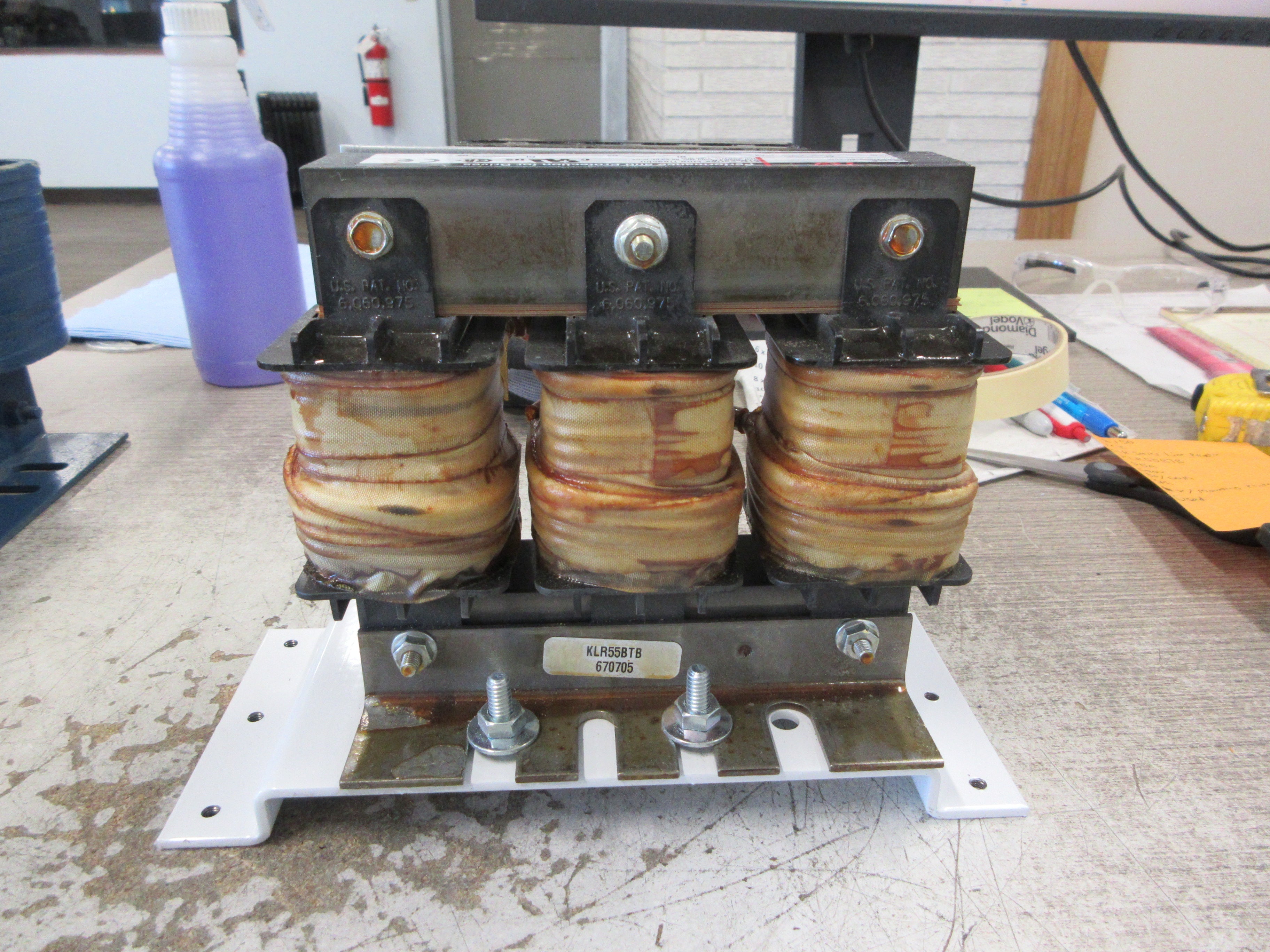 TCI KLR Series Line Reactor KLR55BTB 55A 600V 50/60Hz 3Ph W/Mounting Plate Used