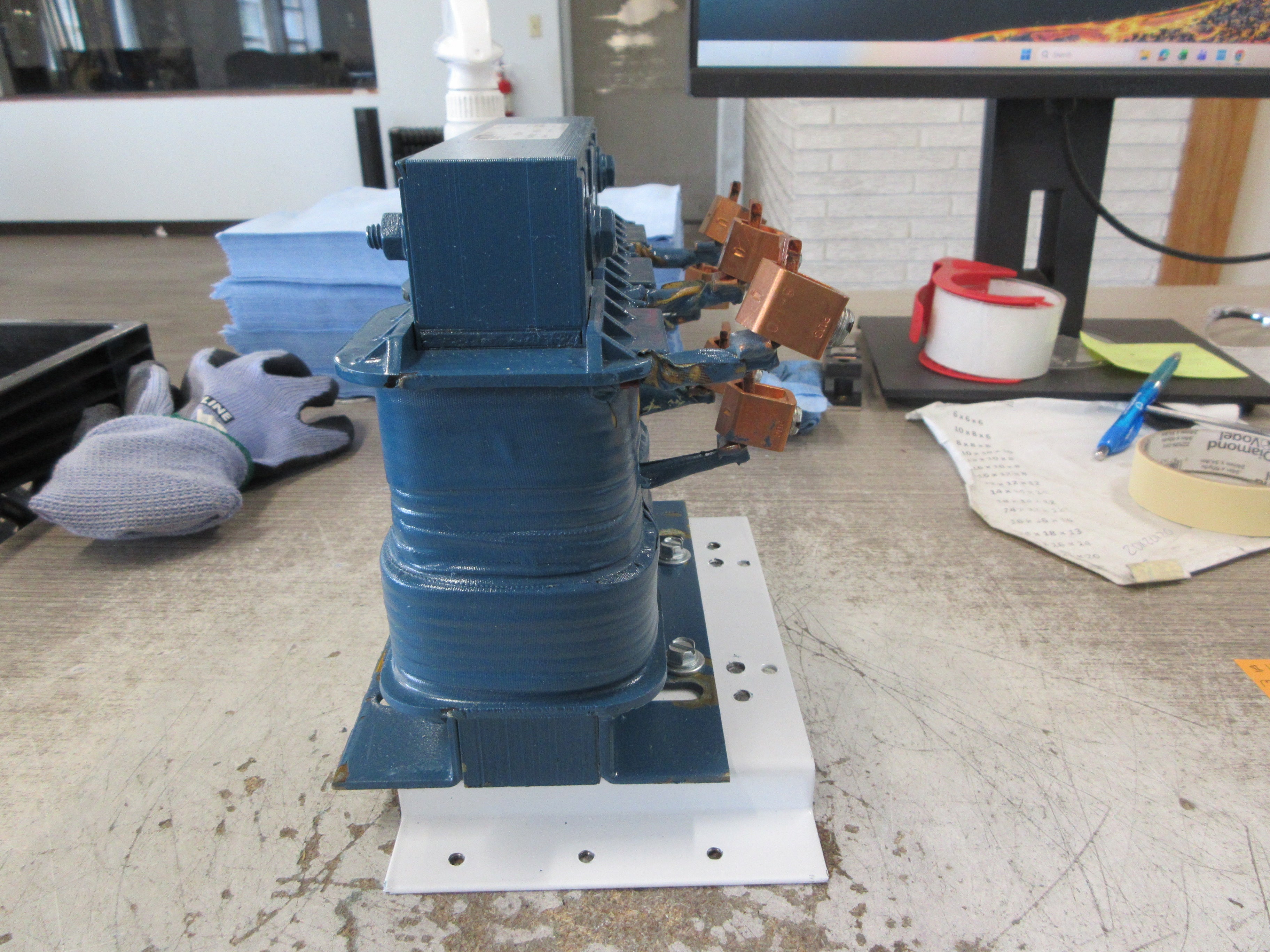 MTE 3Ph Line Reactor RL-05502 55A 0.50mH 690V 50/60Hz W/Mounting Plate Used