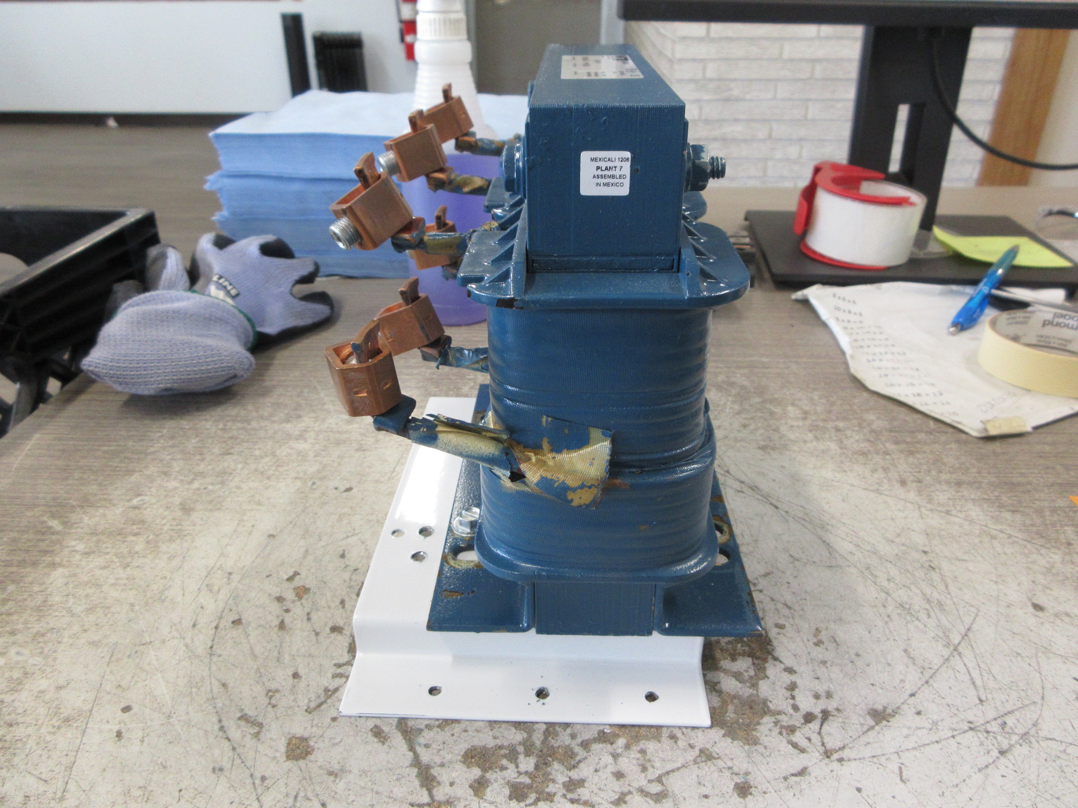 MTE 3Ph Line Reactor RL-05502 55A 0.50mH 690V 50/60Hz W/Mounting Plate Used