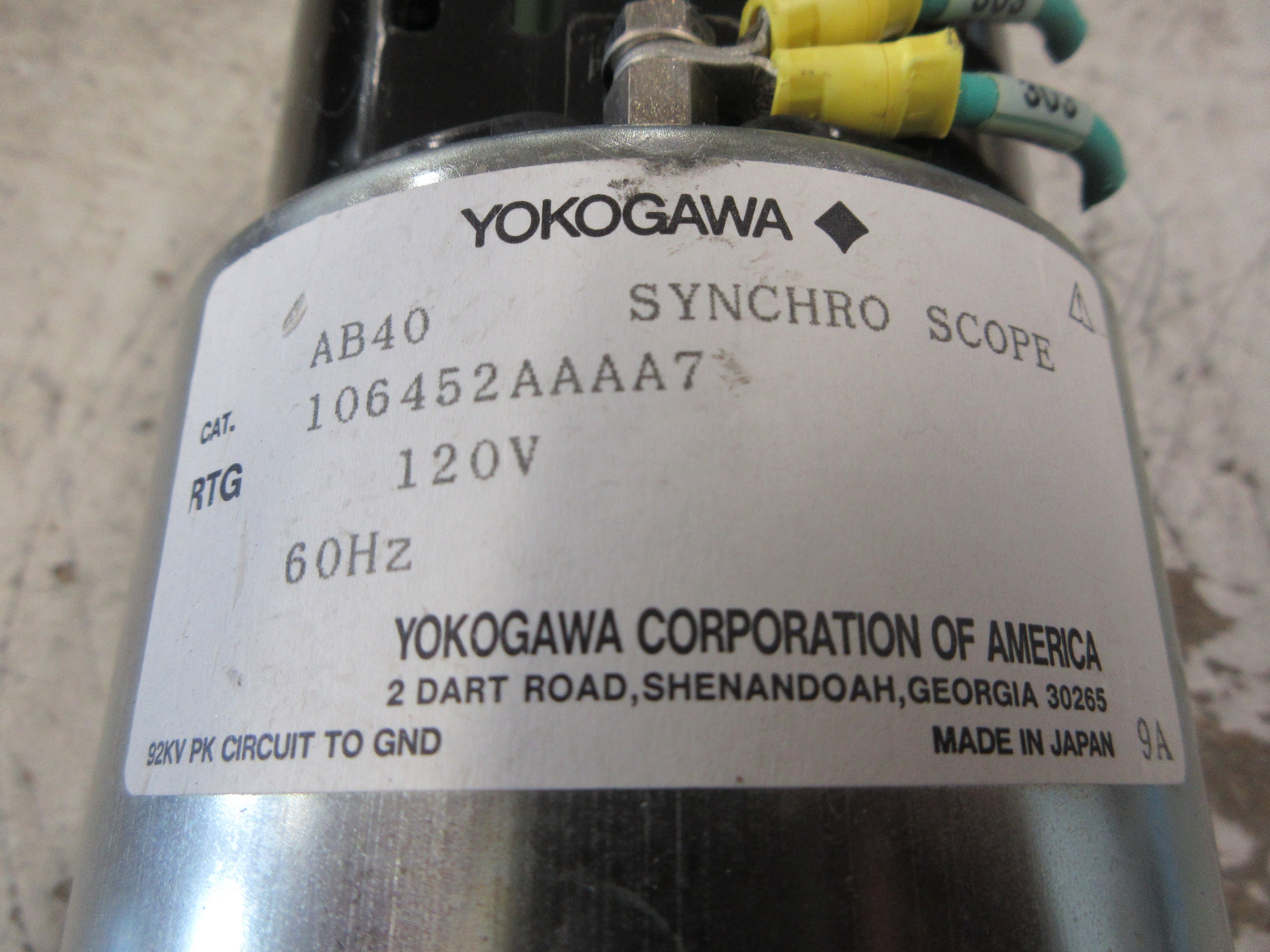 Yokogawa AB40 Synchroscope 106452AAAA7 120V 60Hz Used