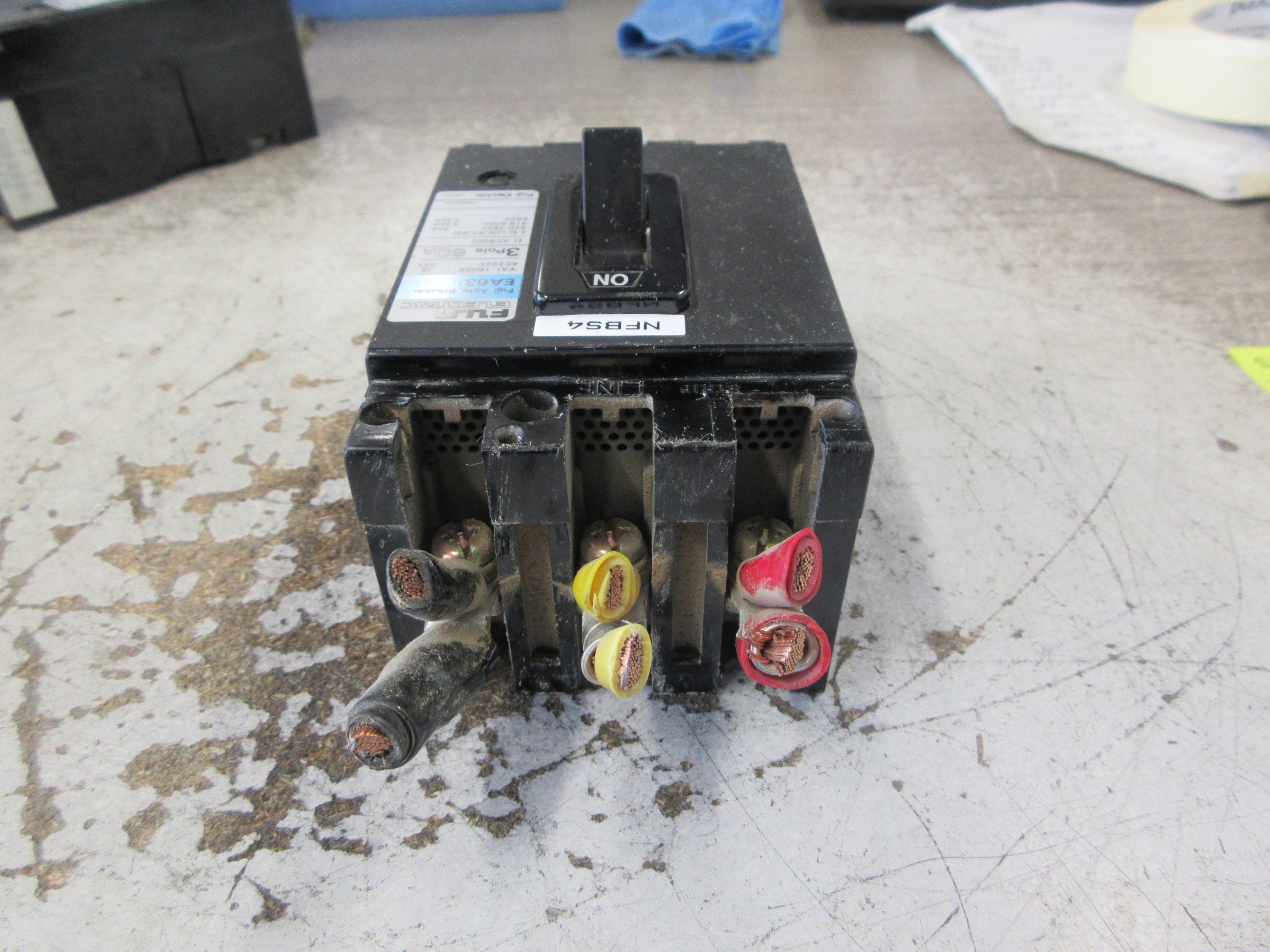 Fuji Electric Circuit Breaker EA63 60A 600V 3P Used