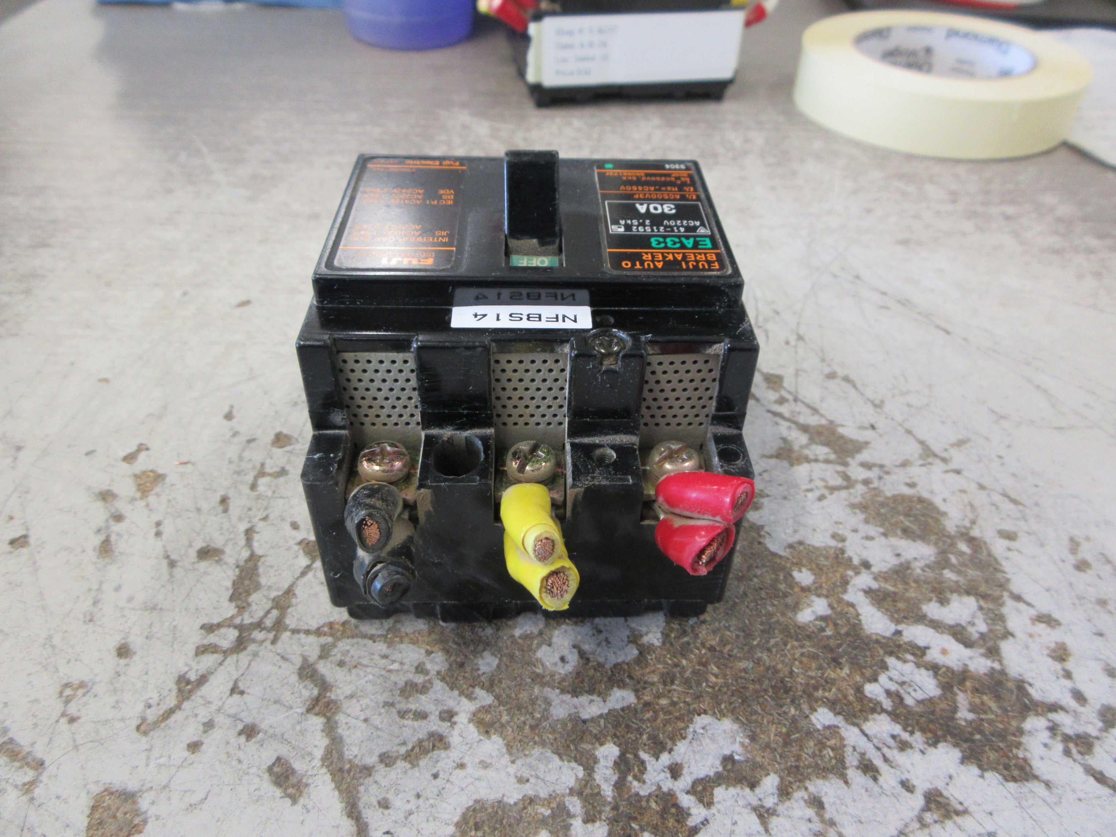 Fuji Electric Circuit Breaker EA33 30A 460V 3P Used