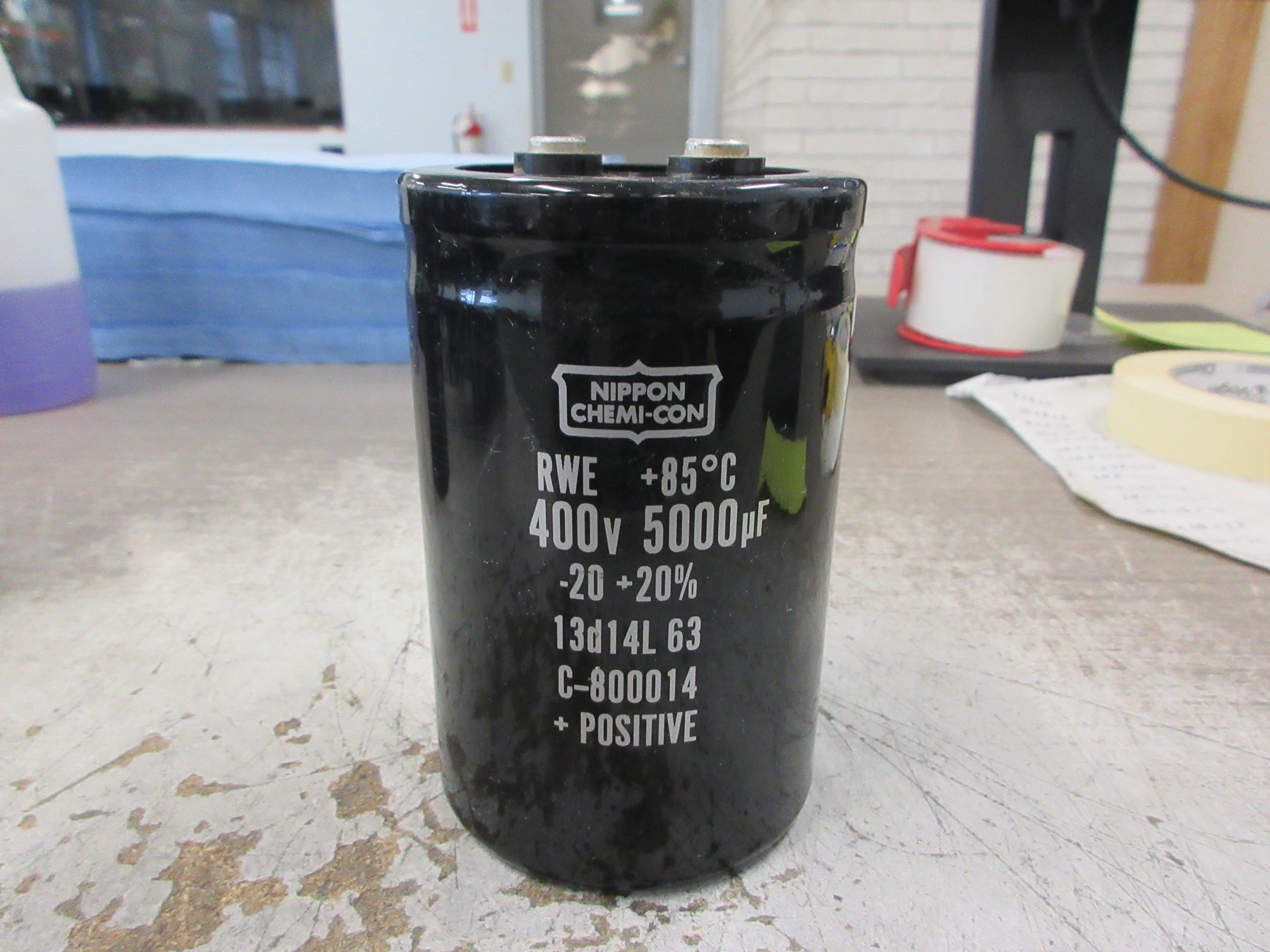 Nippon Chemi-Con Capacitor C-800014 5000uF 400V Used