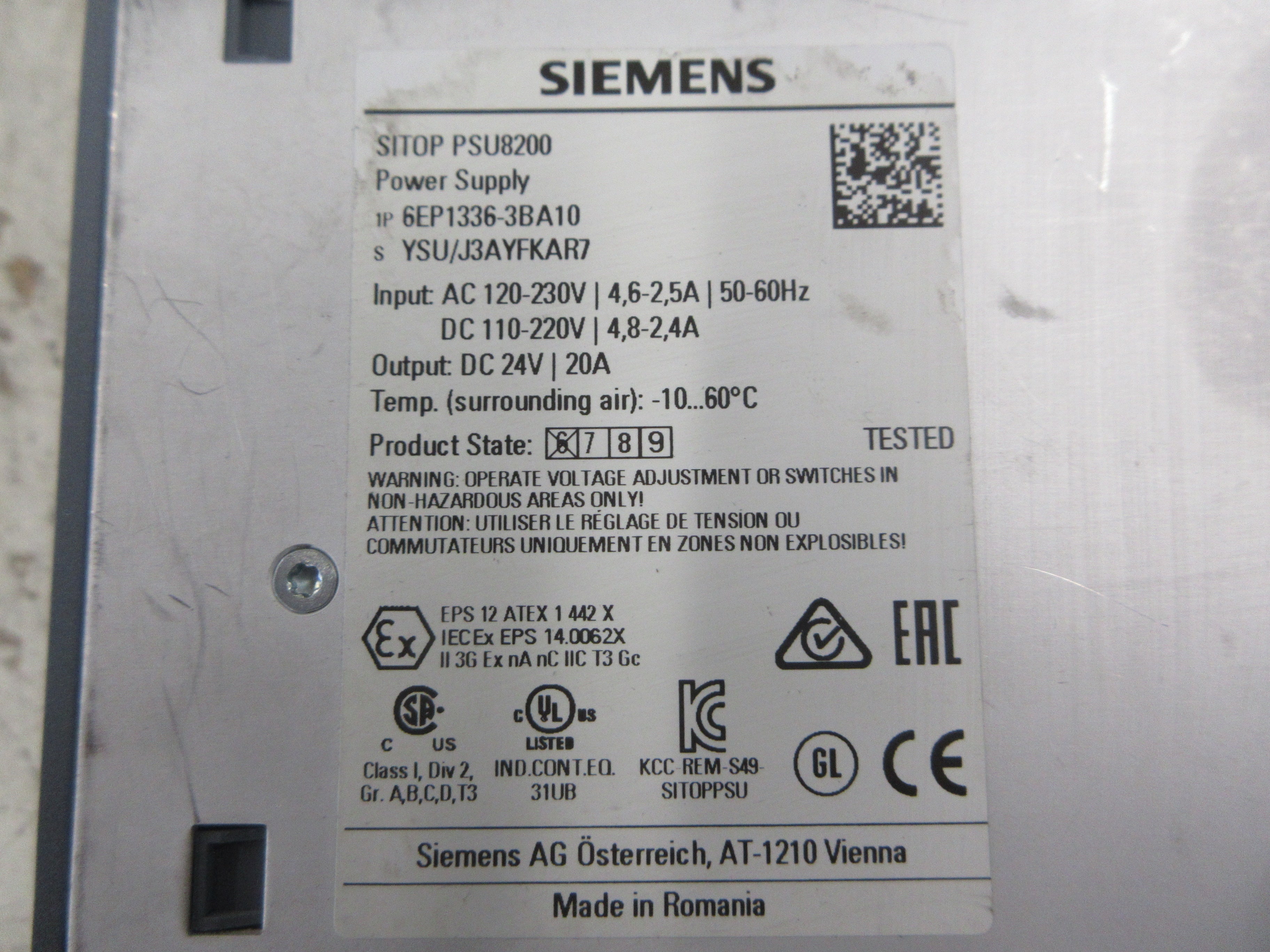 Siemens Sitop PSU8200 Power Supply 6EP1336-3BA10 Used