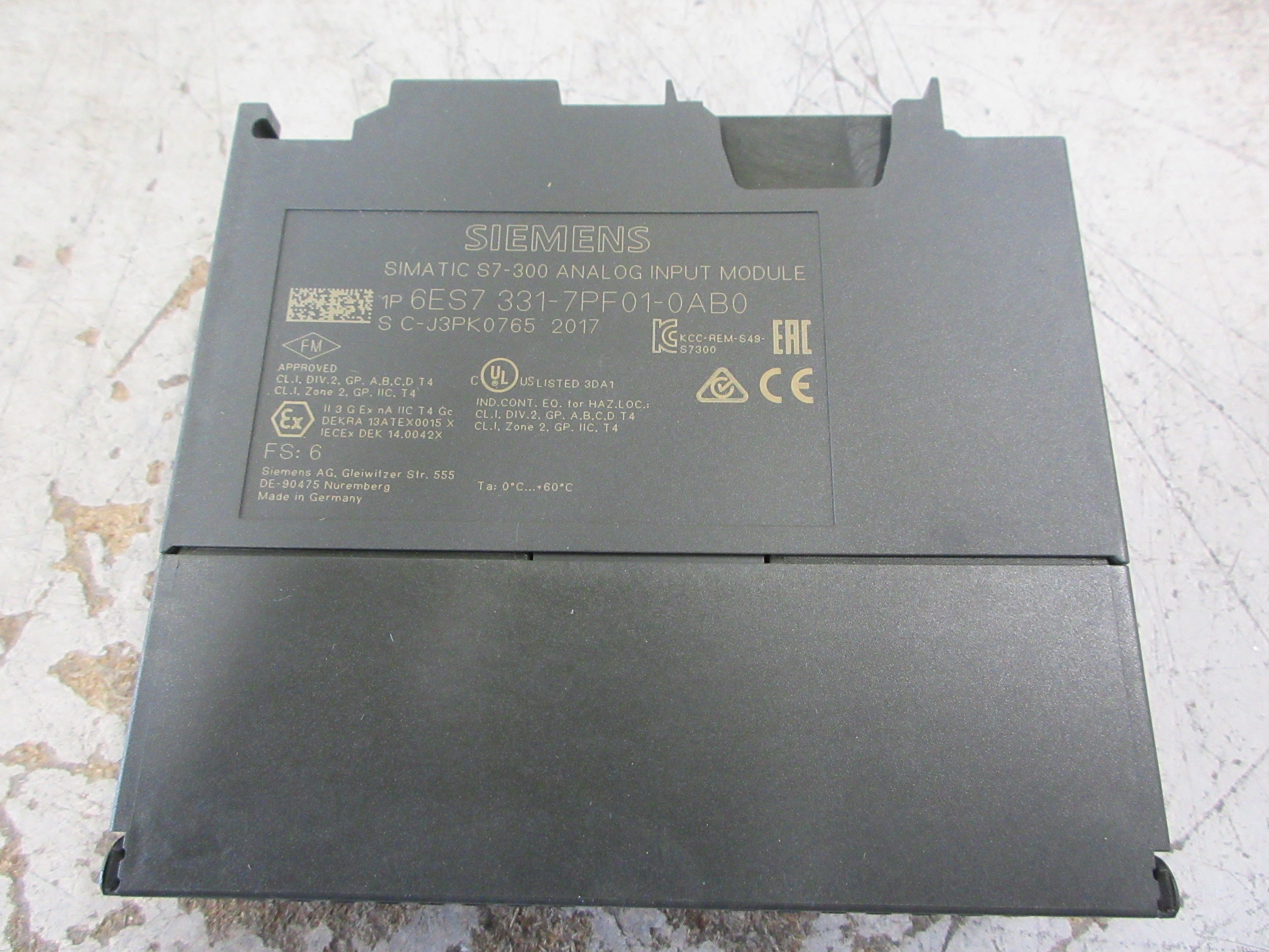 Siemens Simatic S7-300 Analog Input Module 6ES7 331-7PF01-0AB0 FS: 6 Used