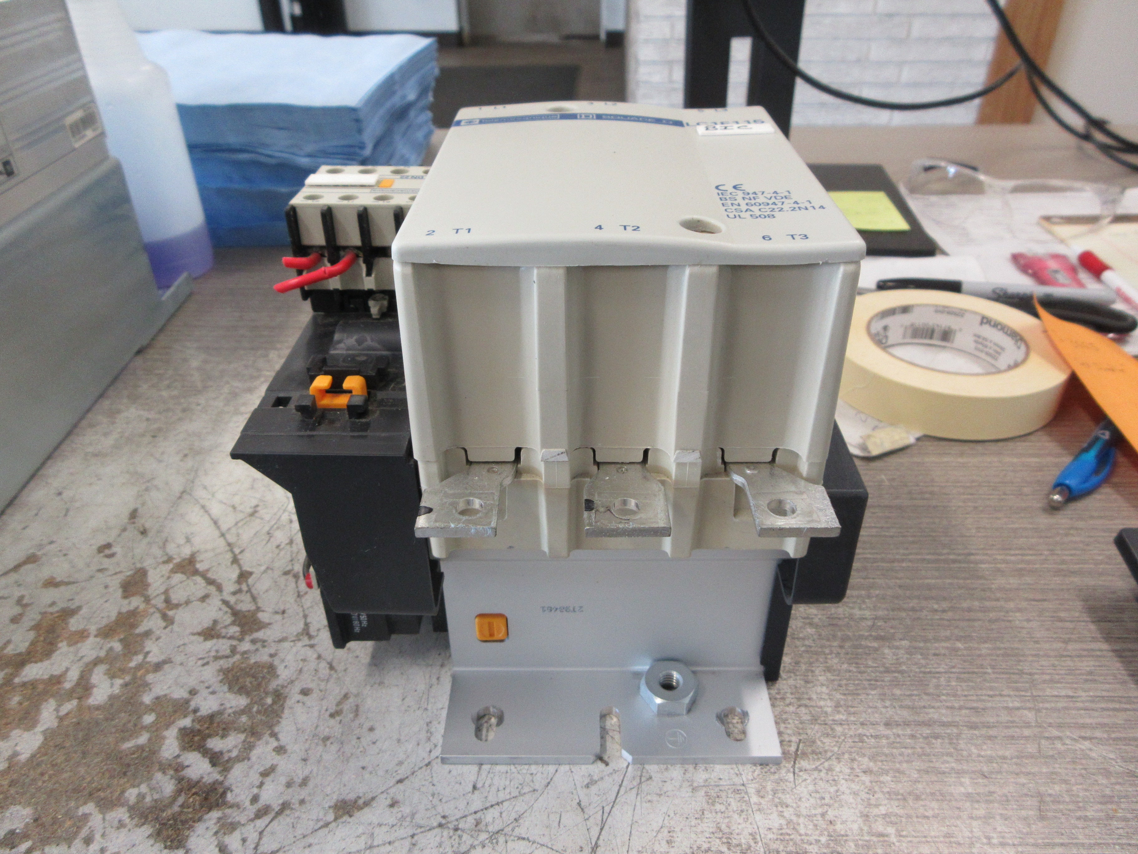 Telemecanique Contactor LC1F115 115-120V Coil w/ Aux Contact Block Used