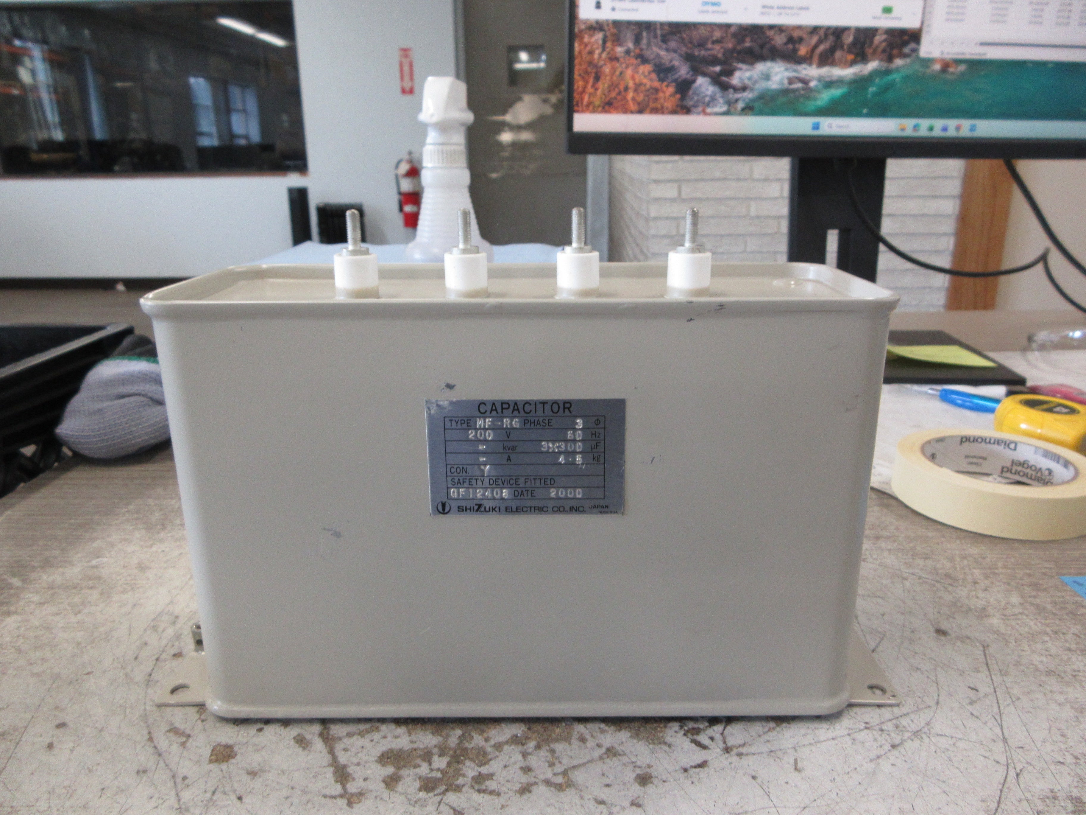 Shizuki Capacitor MF-RG 3X300uF 200V 3Ph 60Hz Used